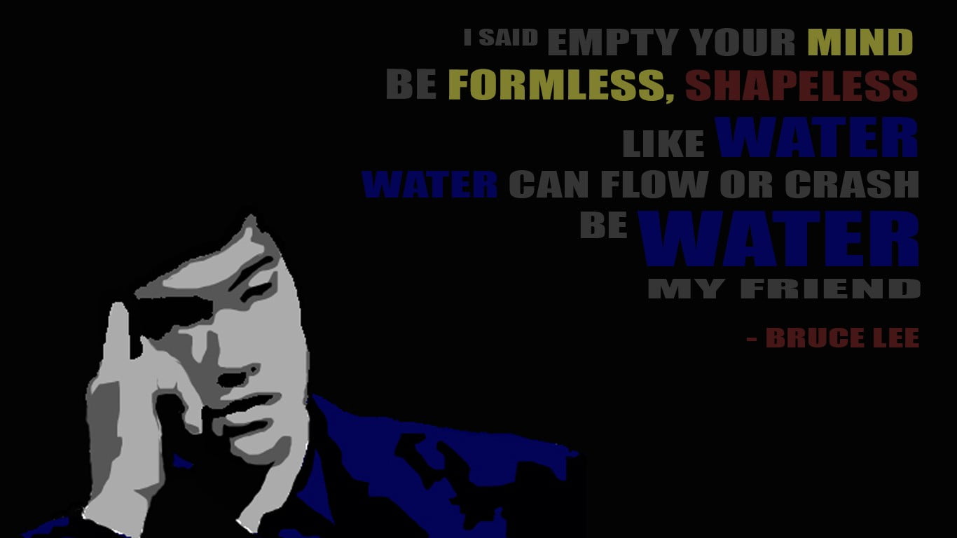Bruce Lee quote wall decor, simple, typography, communication
