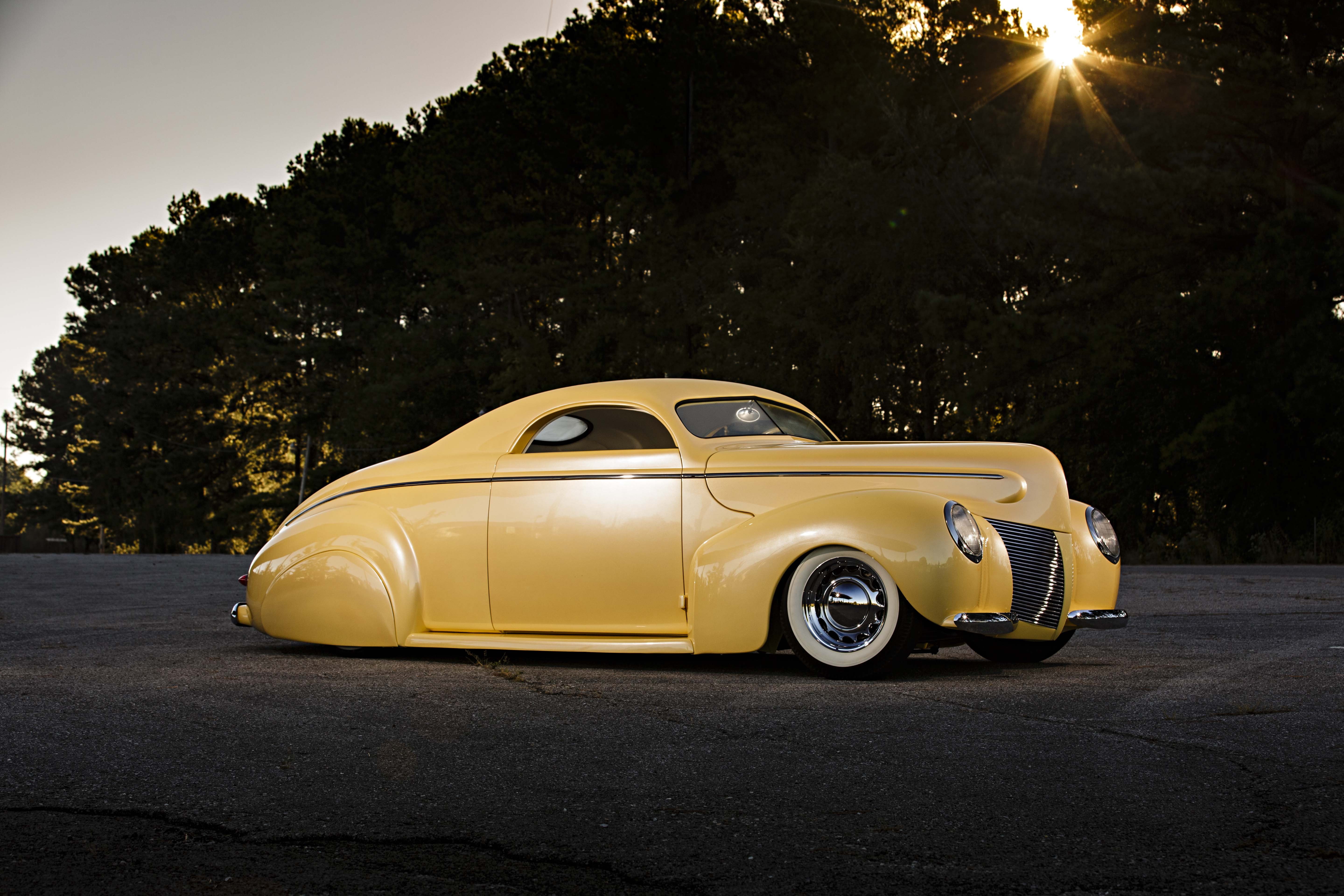 1940, cars, custom, mercury, yellow