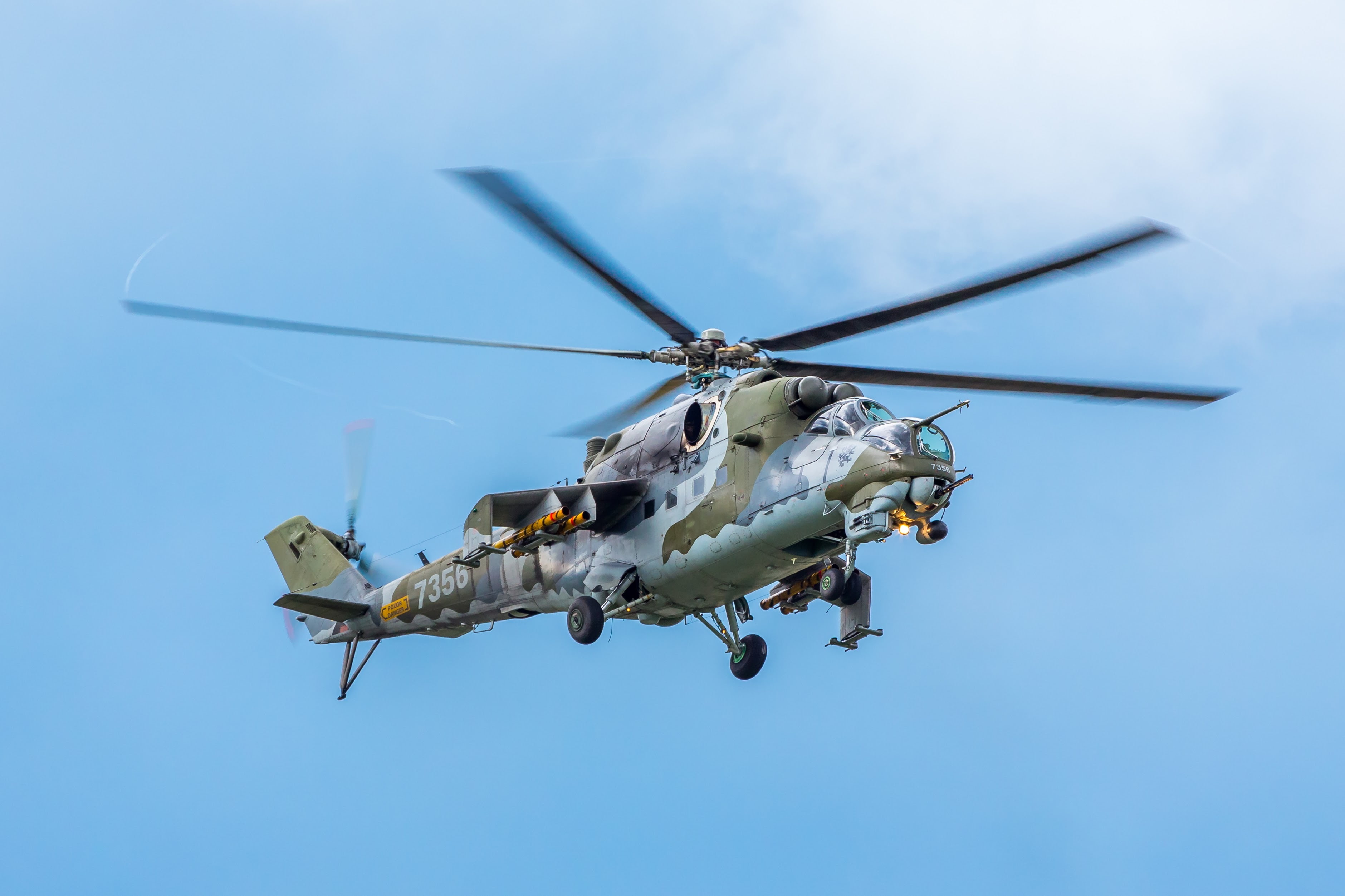 Attack helicopter, Mil Mi-24, 4K, Helicopter gunship, Czech Air Force