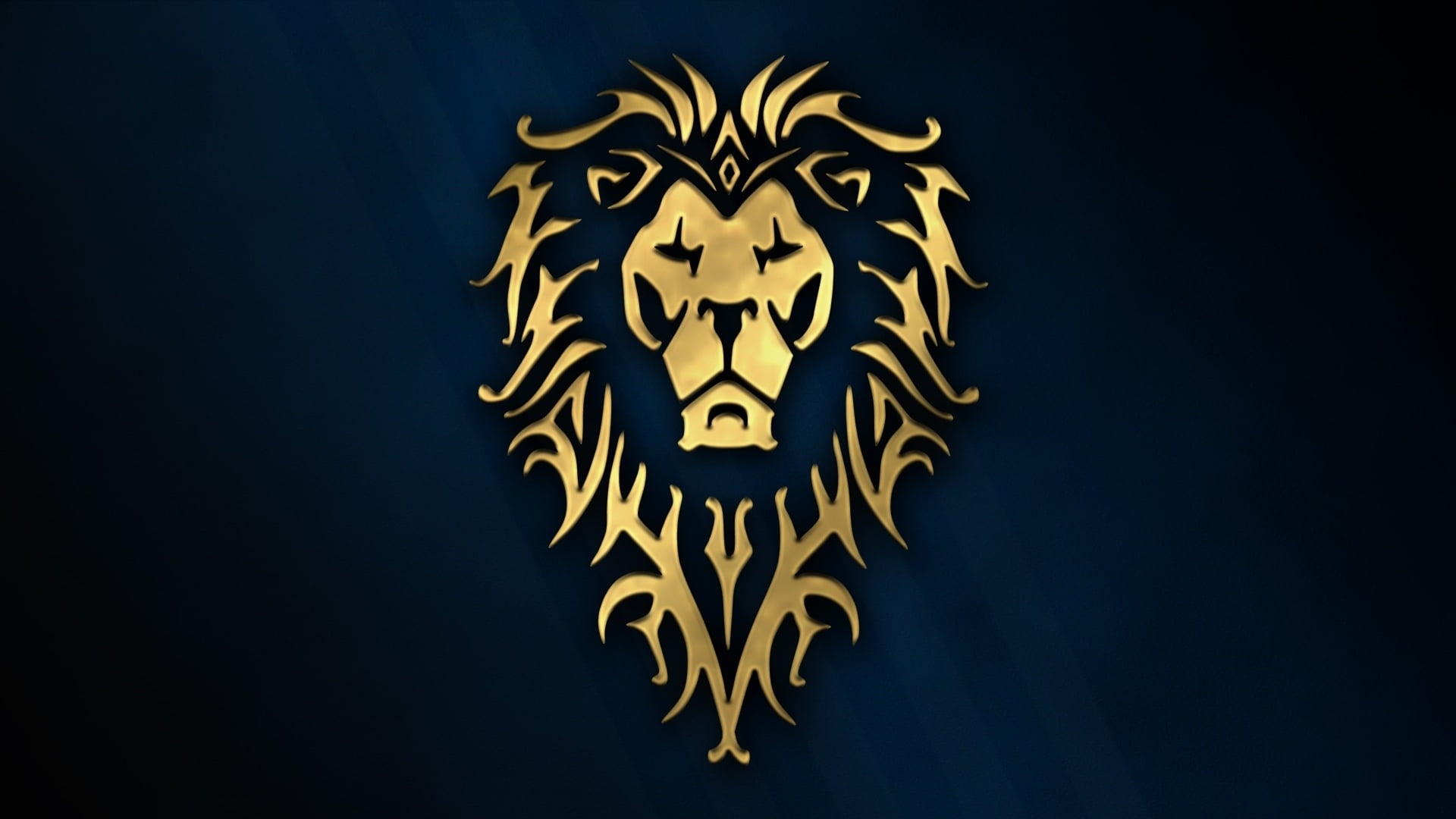 gold lion logo, cinema, golden, game, Warcraft, blue, wow, symbol