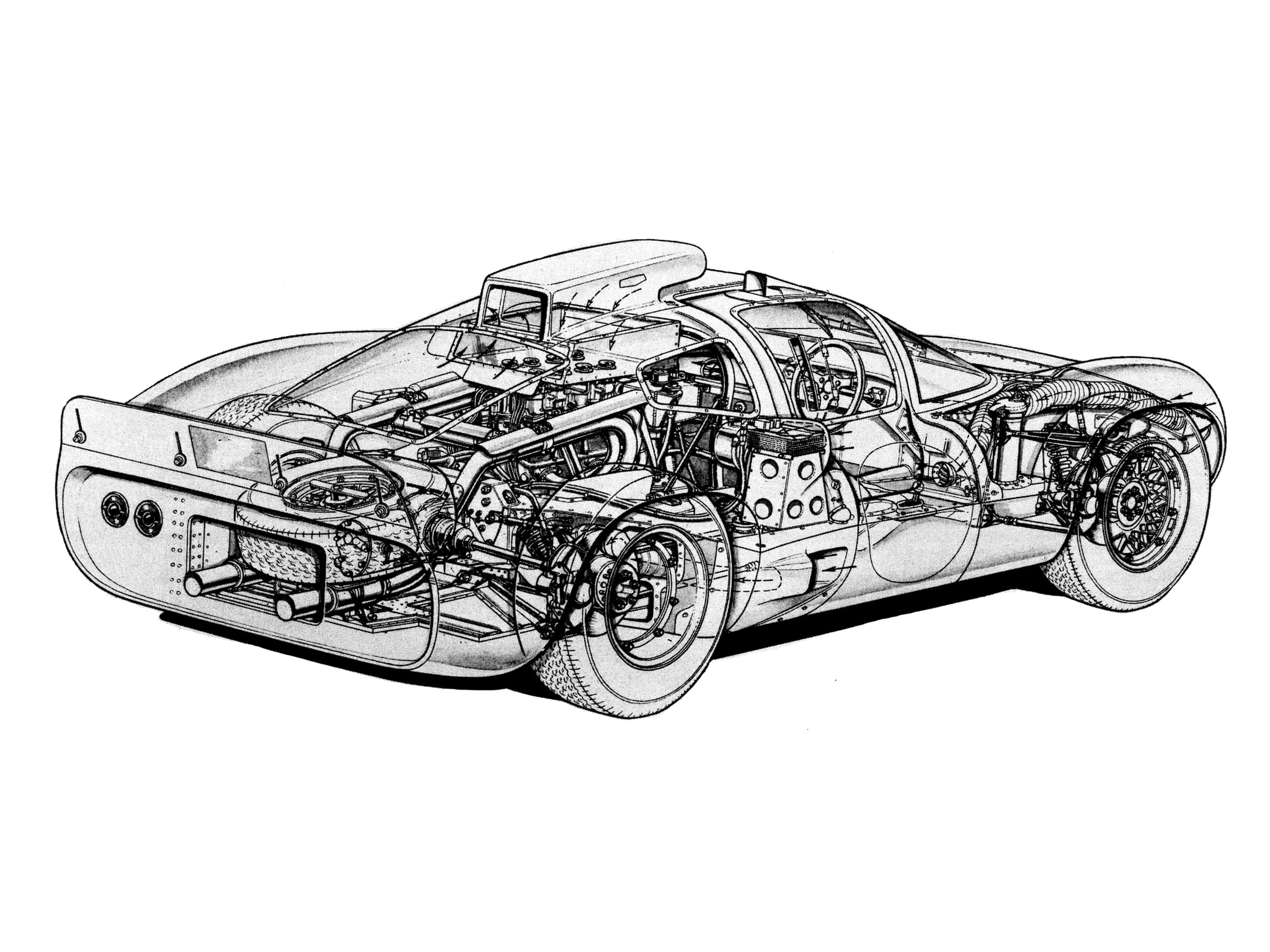 1966, car, chaparral-2d, classic, cutaway, race