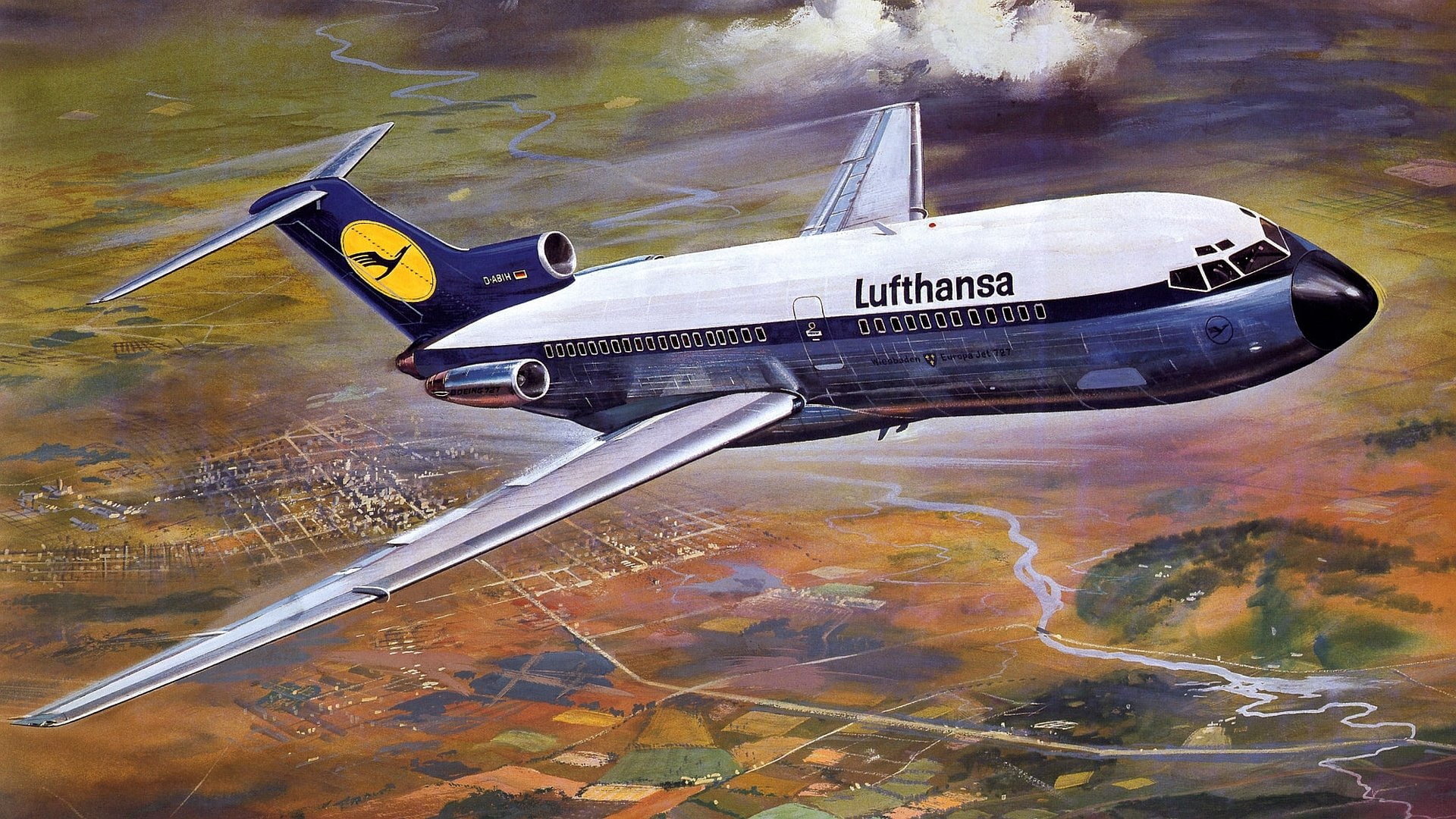 Aircrafts, Boeing 727, Airplane, Lufthansa, air vehicle, transportation