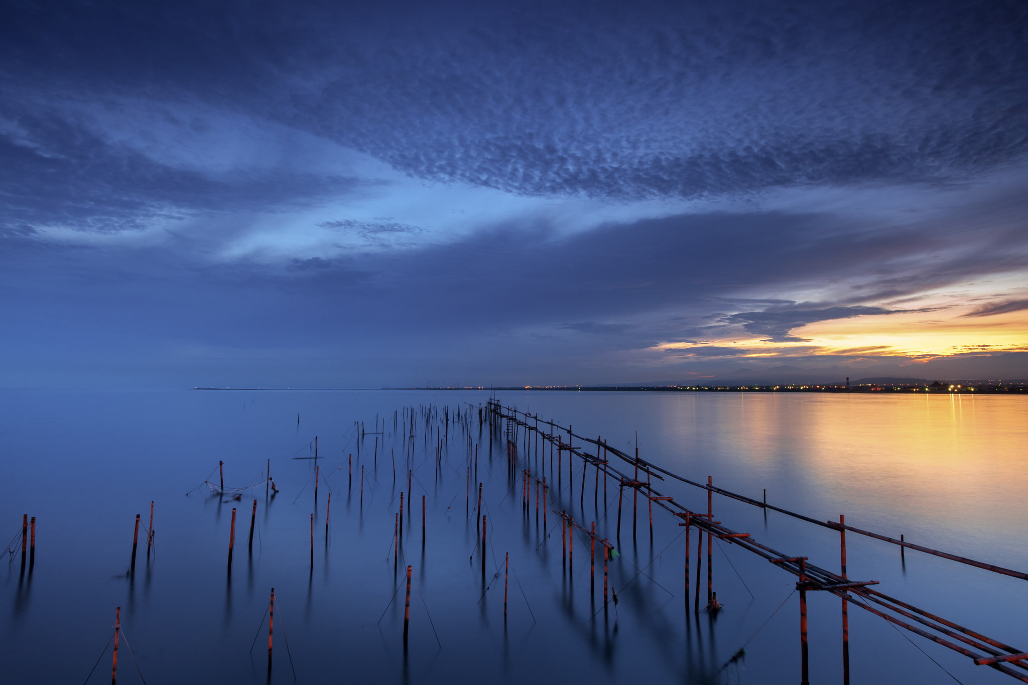 calm, ocean, reflection, sea, sky, sunset, taiwan, tranquility