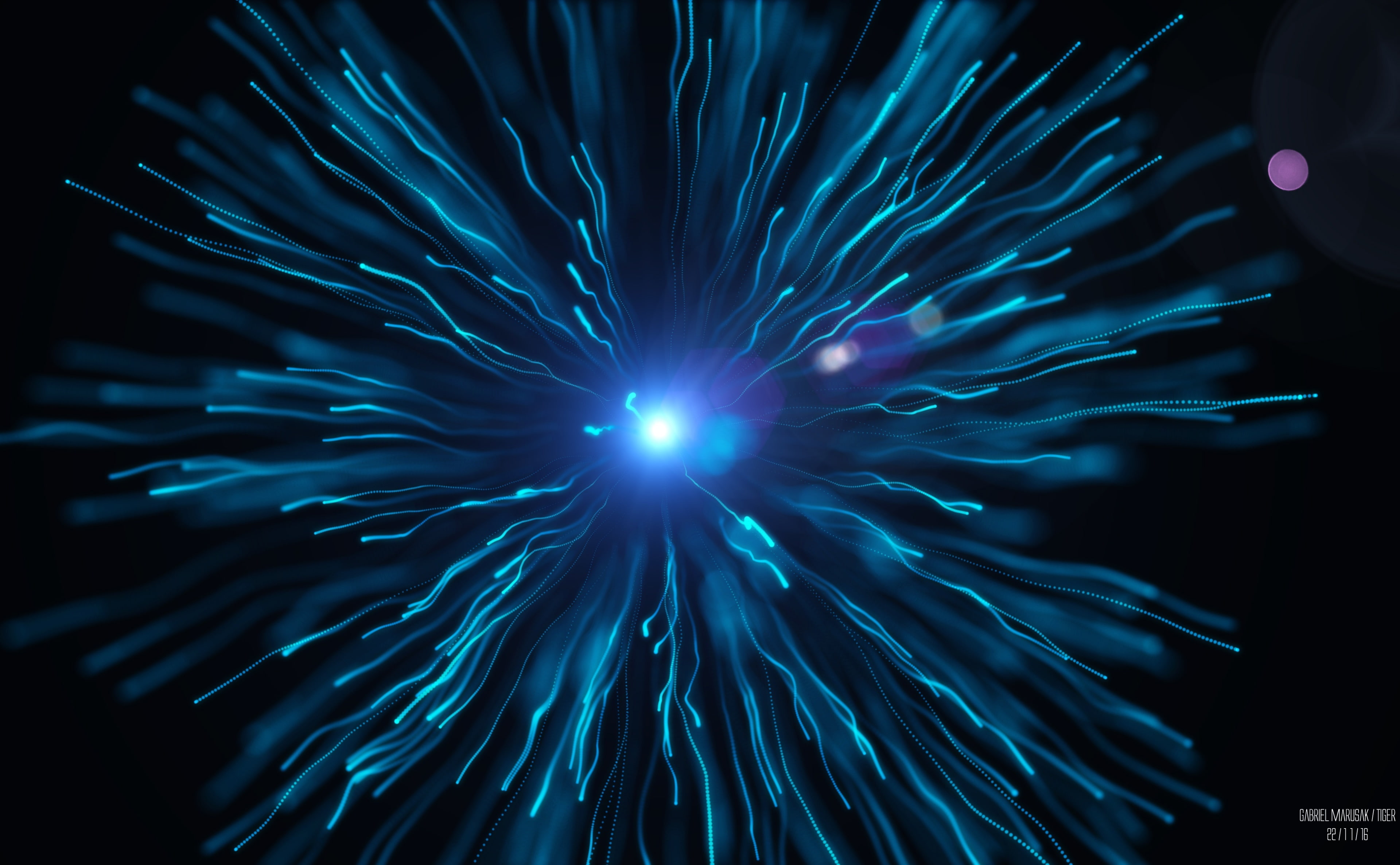 Particles 4K, blue graphics screenshot, Artistic, Abstract, exposion
