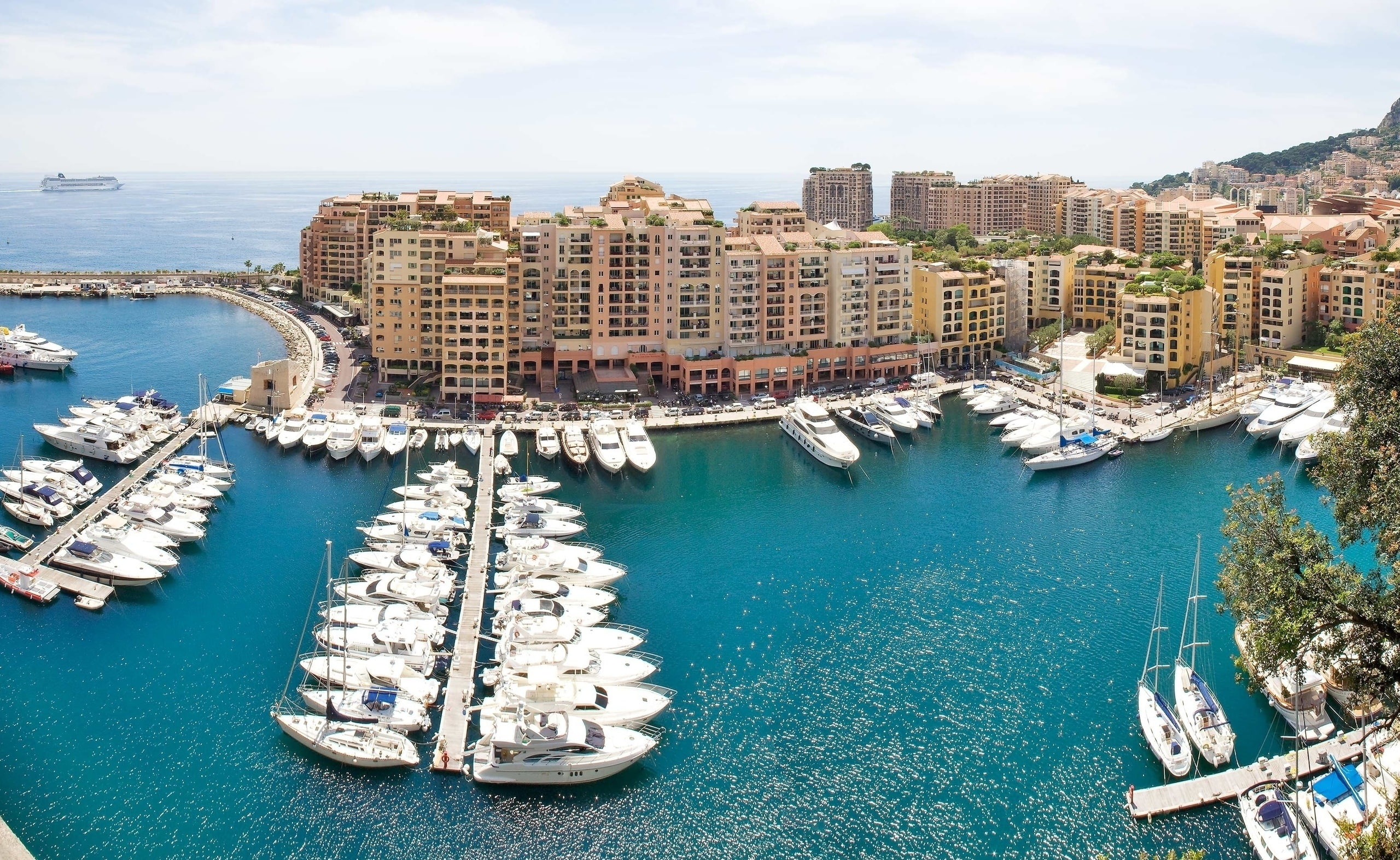 Monte Carlo Harbour, Monaco, assorted-color high-rise concrete buildings