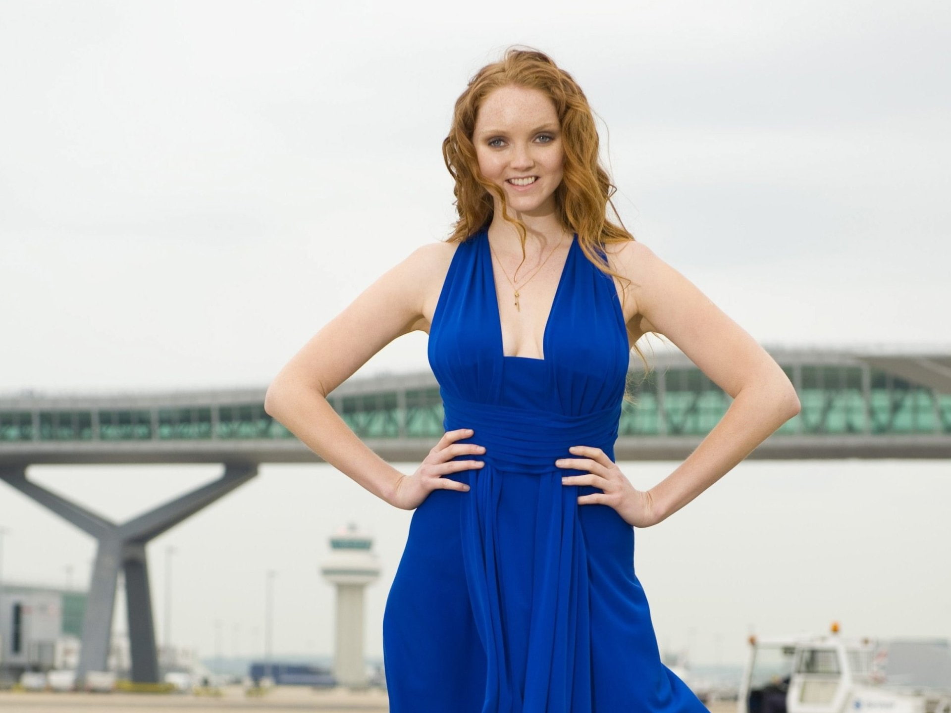 Actresses, Lily Cole, Blue Dress, Blue Eyes, English, Redhead