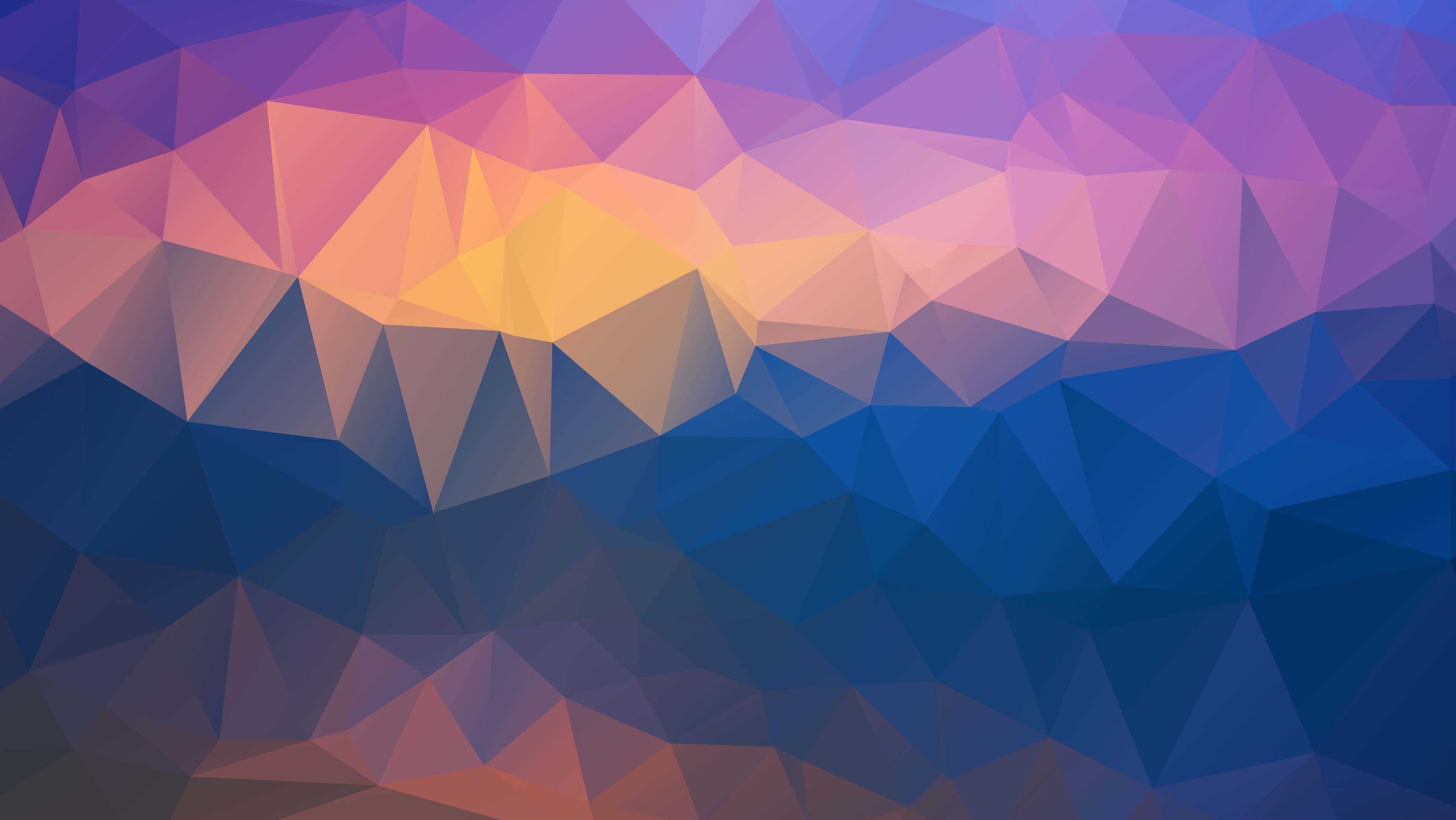 low poly triangles, gradient, warm colors, Abstract