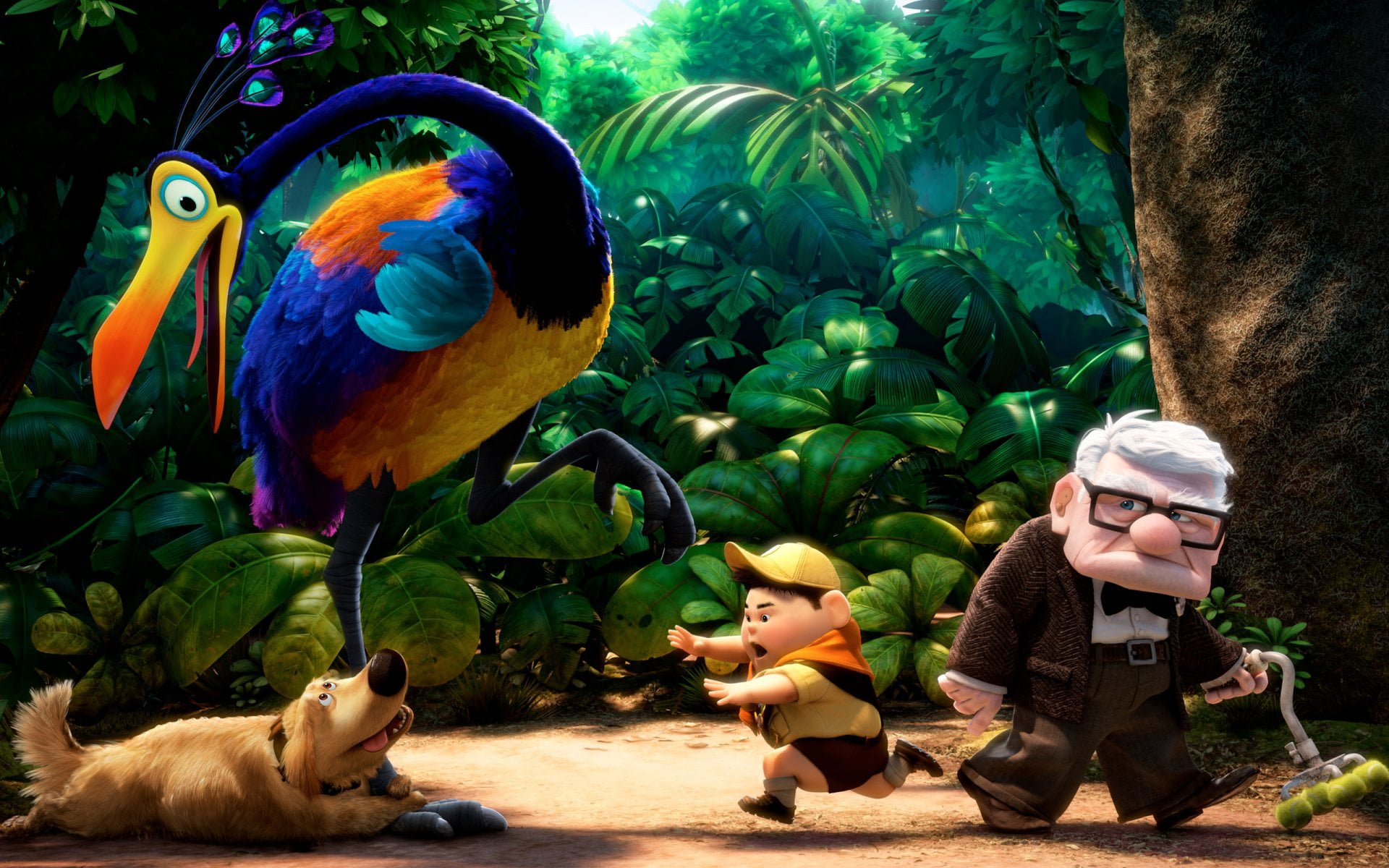 Movie, Up, Carl Fredricksen, Dug (Up), Kevin (Up), Russell (Up)