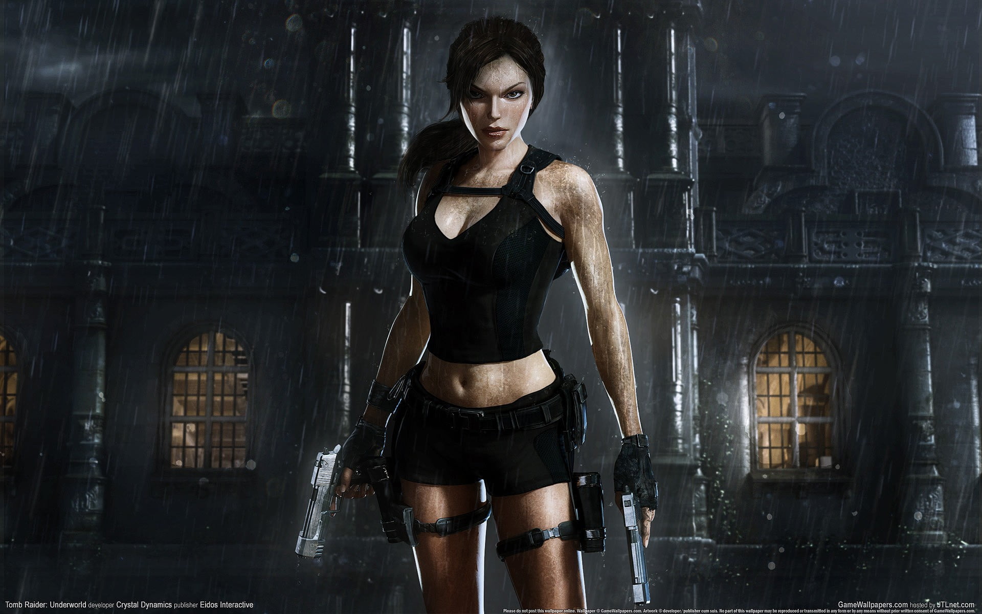 woman holding pistol digital wallpape, Tomb Raider, Lara Croft