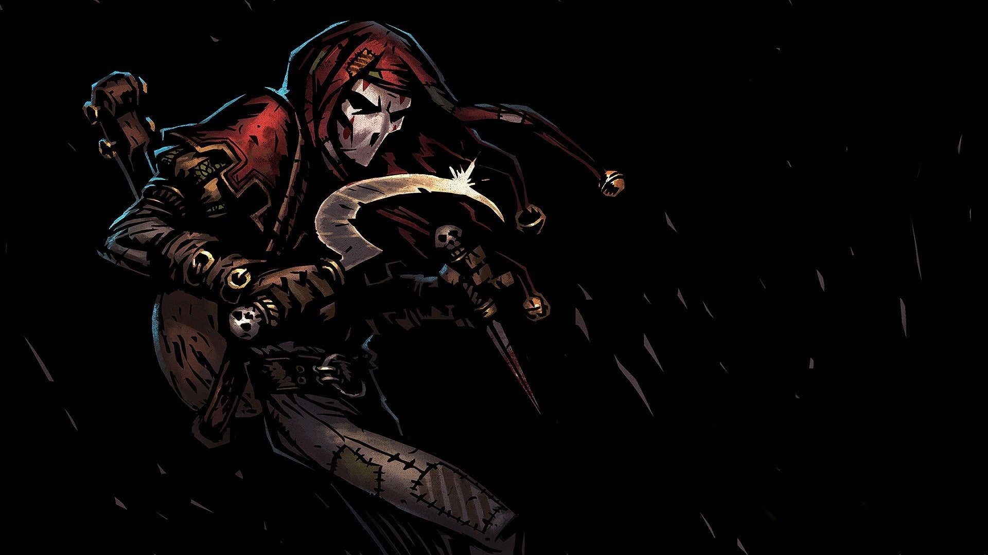 darkest dungeon video games dark jester, one person, night