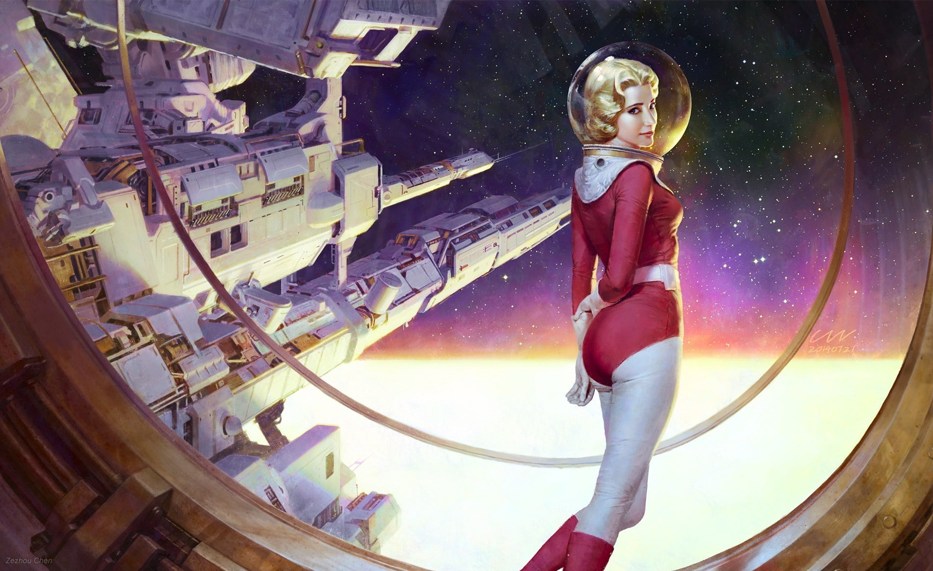 Science Fiction, Astronaut, Artwork, Woman, Space