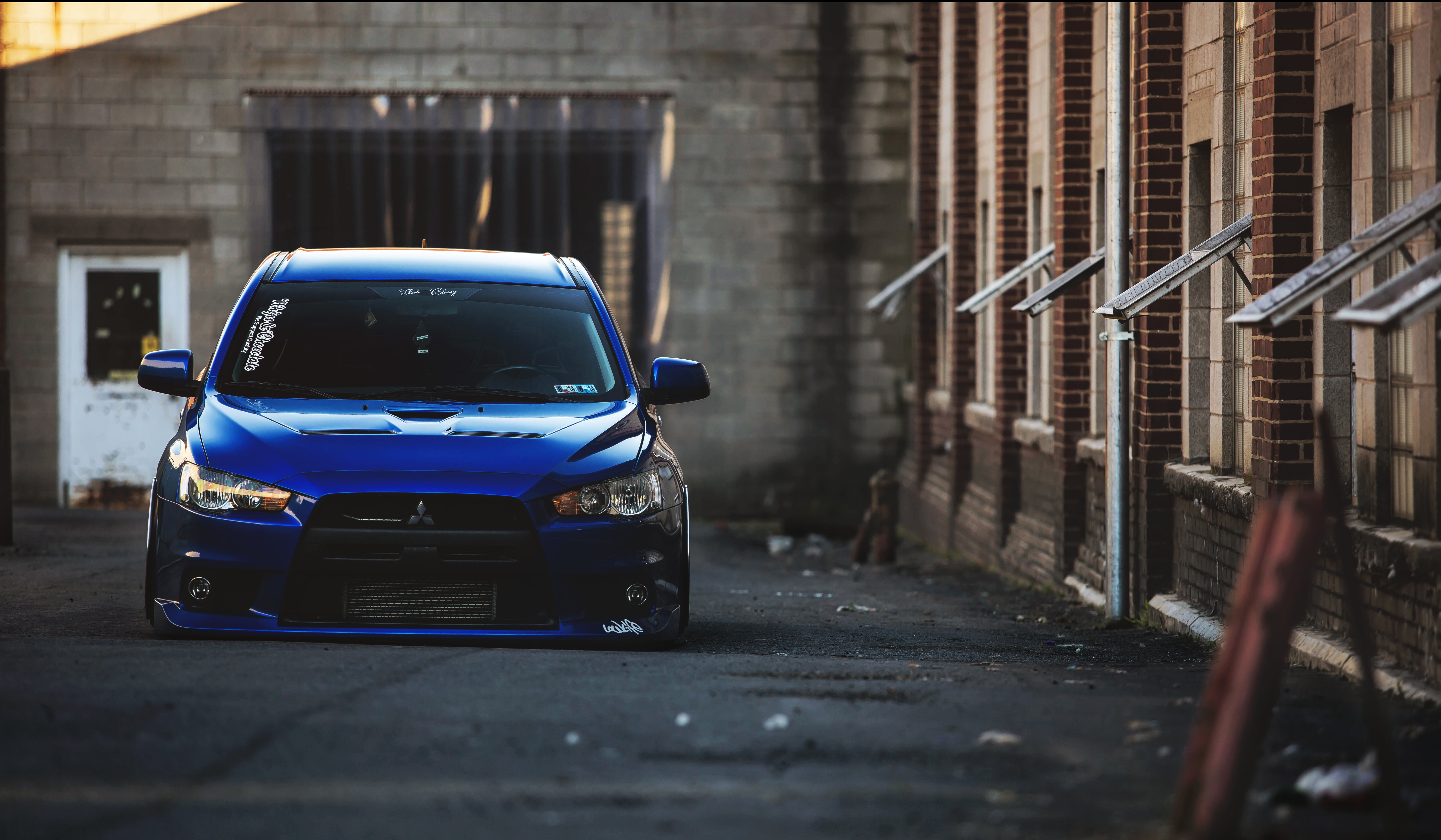blue Mitsubishi Lancer sedan, Desktop, Evolution, Car, Beautiful