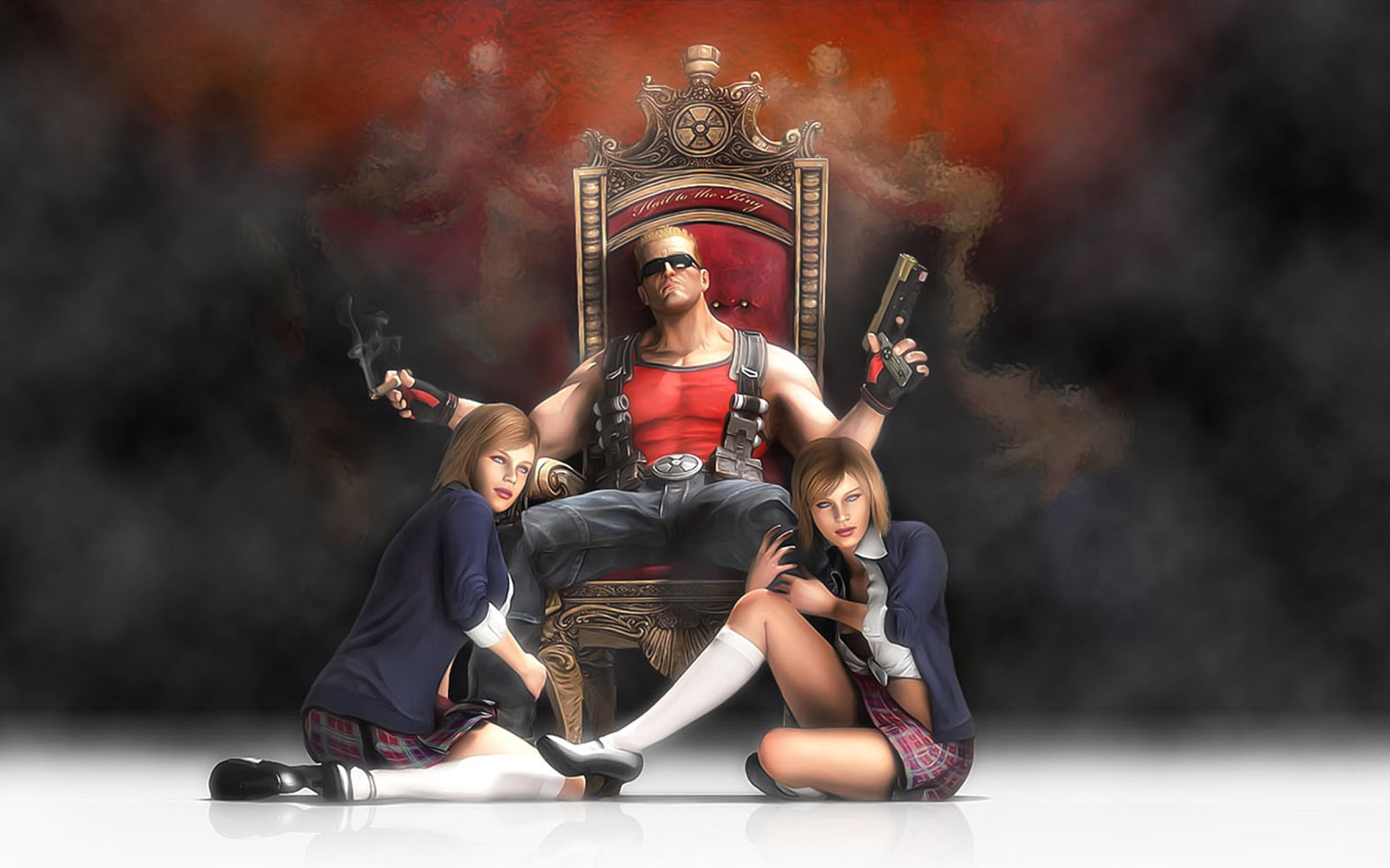 Duke Nukem Forever Poster, action, game, guns, blood, girls