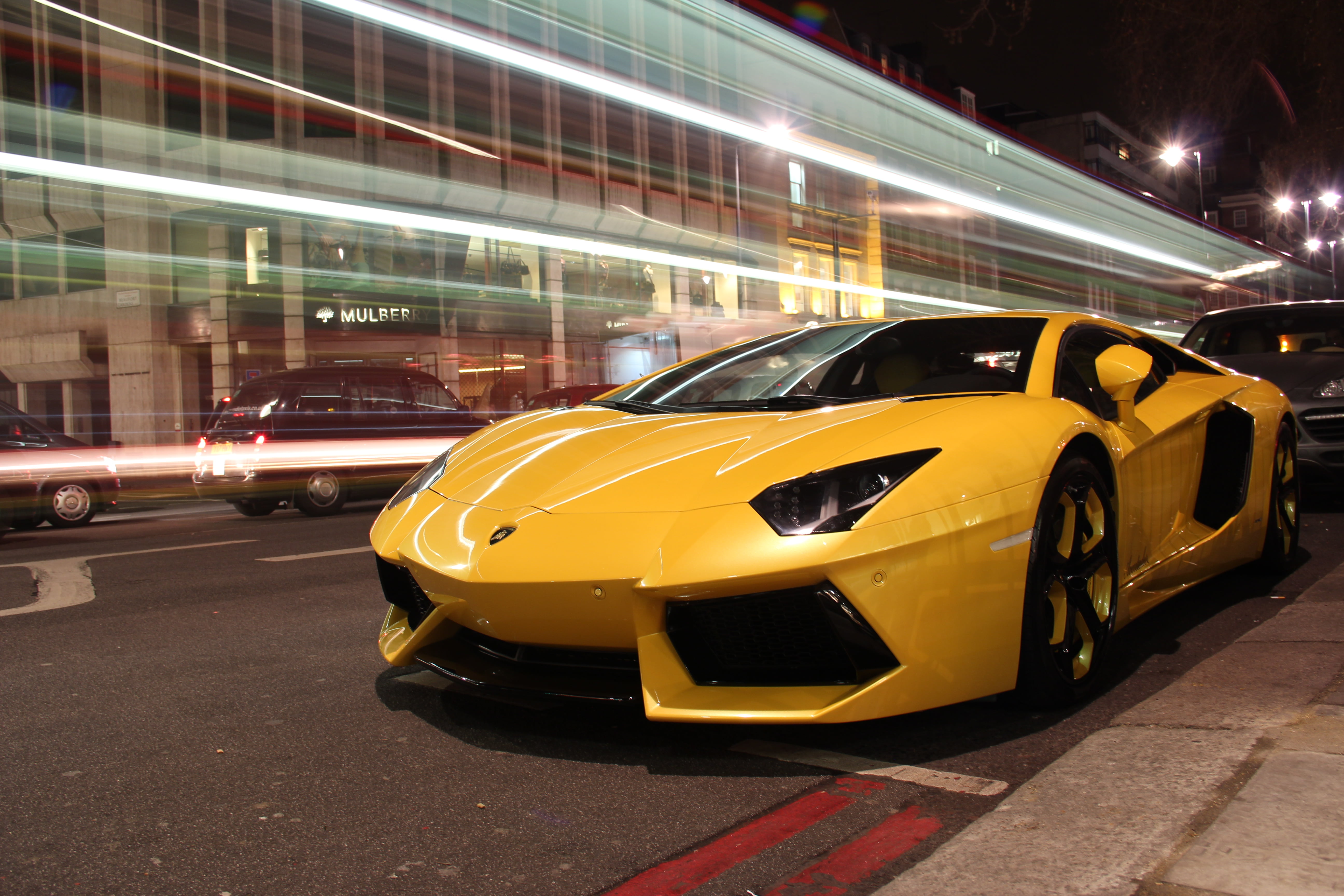 yellow Lamborghini Aventador, Cars, london, supercars, streetcars