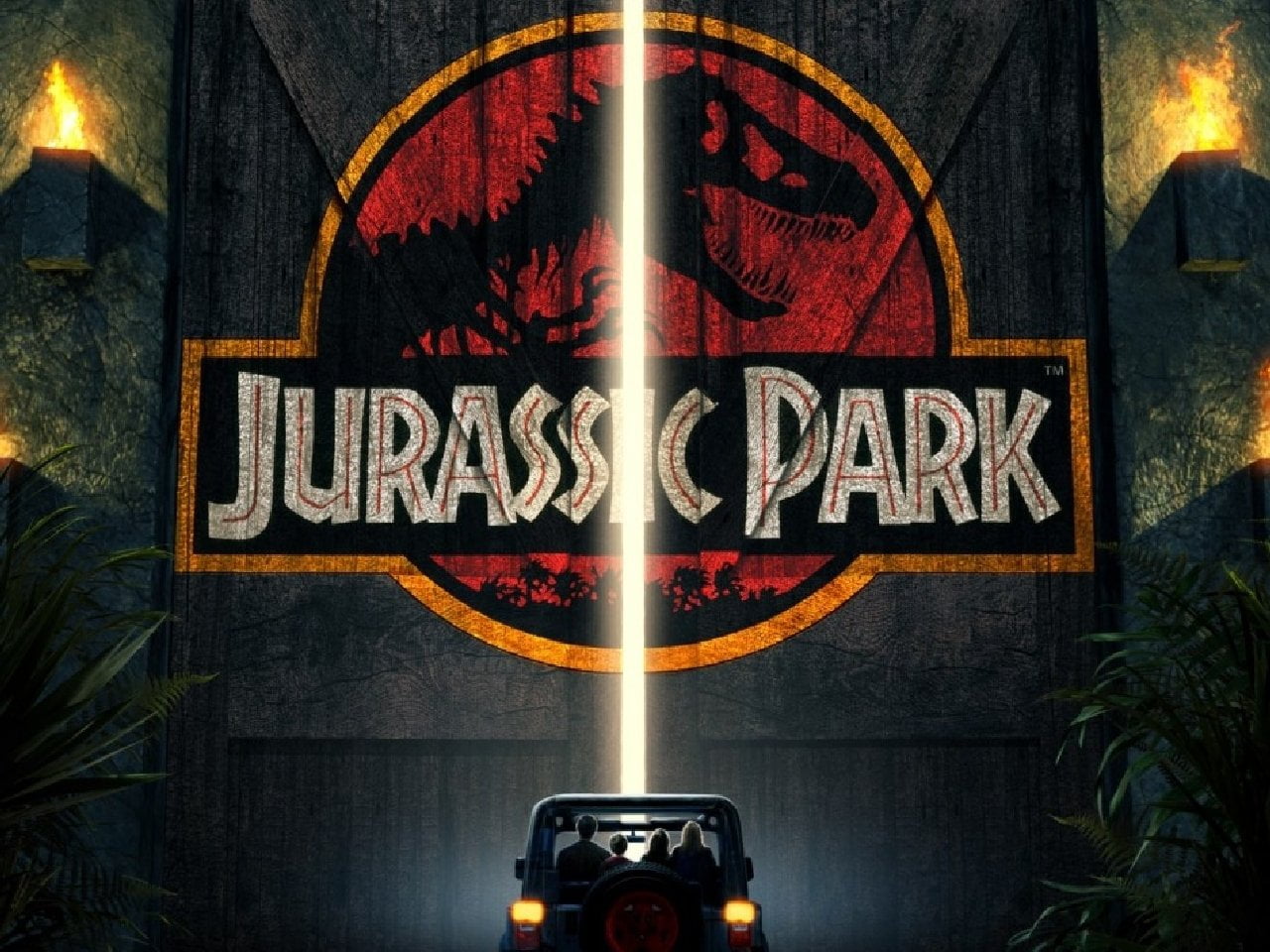 Jurassic Park, text, communication, western script, sign, illuminated