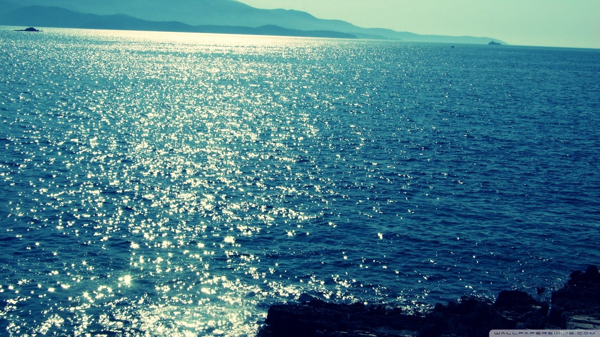 blue body of water, coast, sea, sunlight, filter, landscape, nature