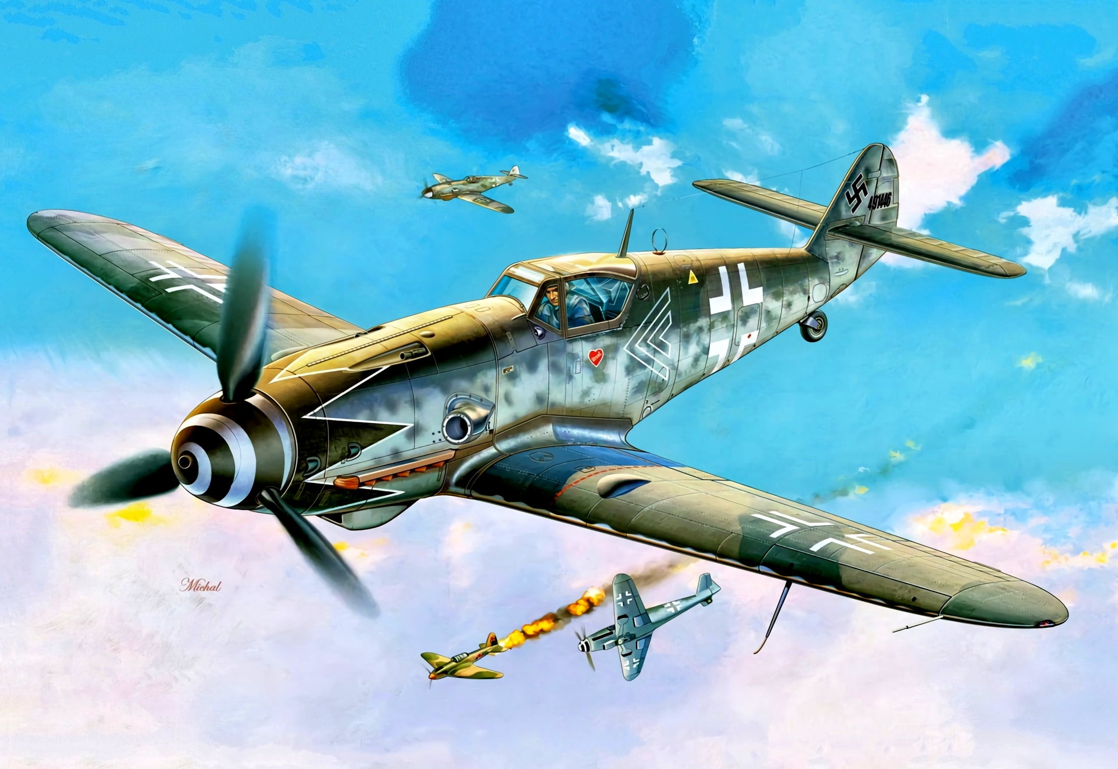 Messerschmitt, Bf-109, WWII, Bf.109G-10, JG52, Erich 