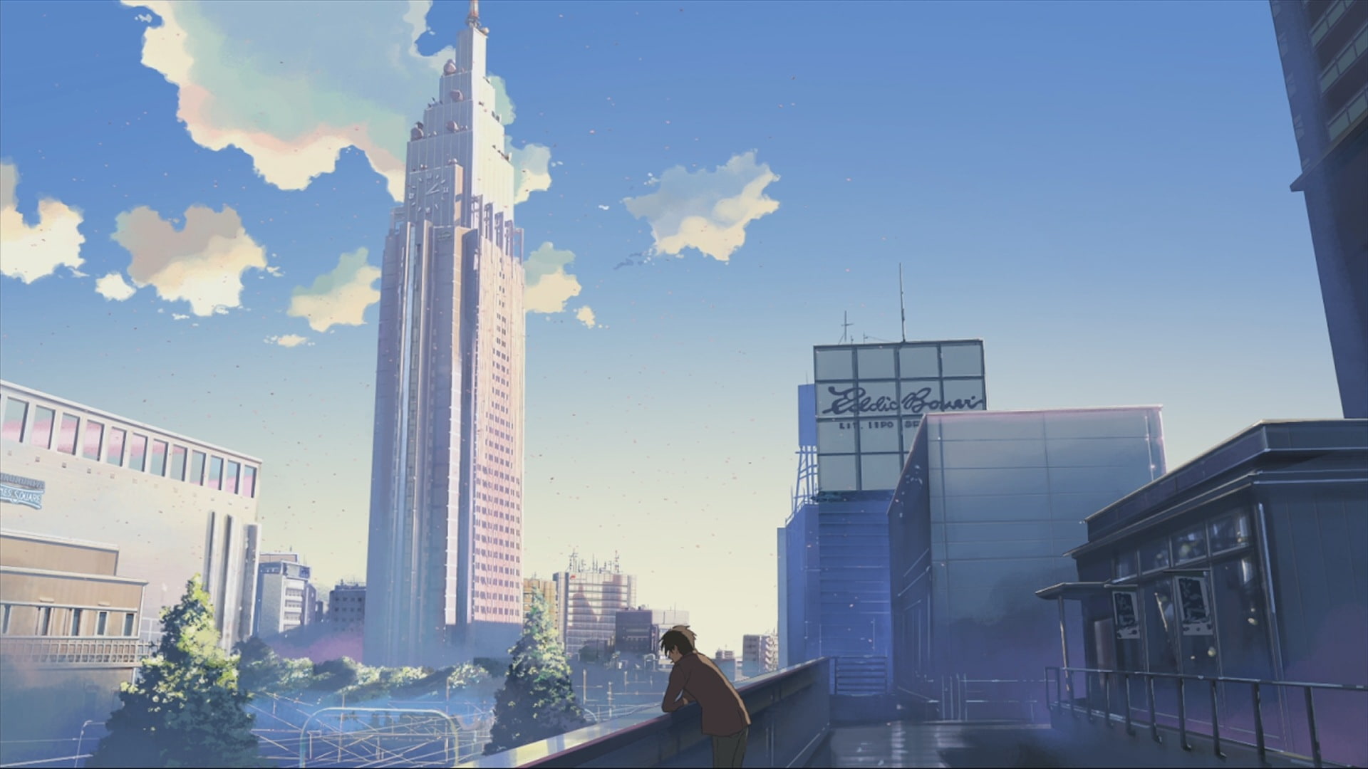 Anime Buildings Skyscrapers 5 Centimeters Per Second HD, cartoon/comic