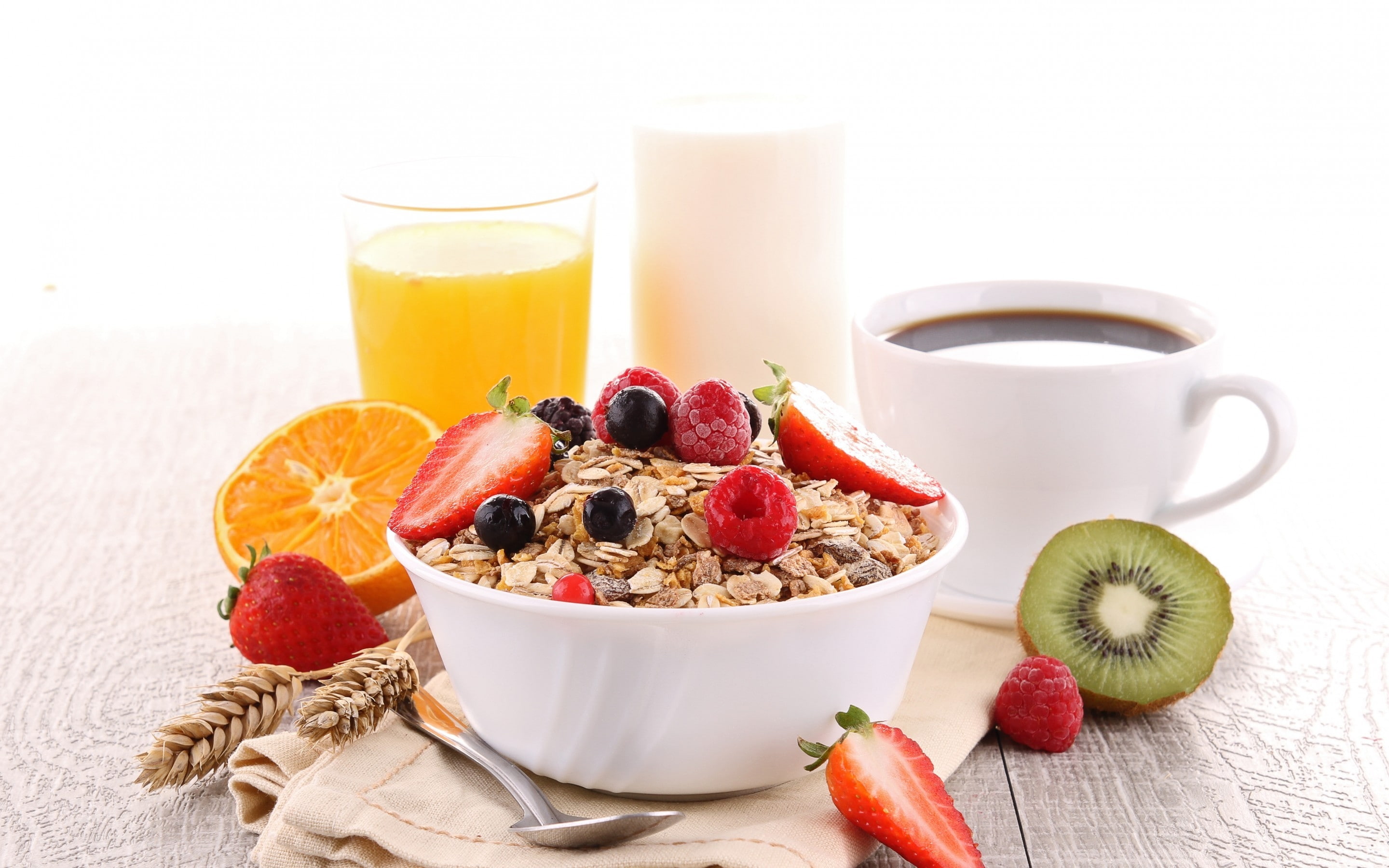 Every Morning Breakfast, food, healthy food, cereals, juice