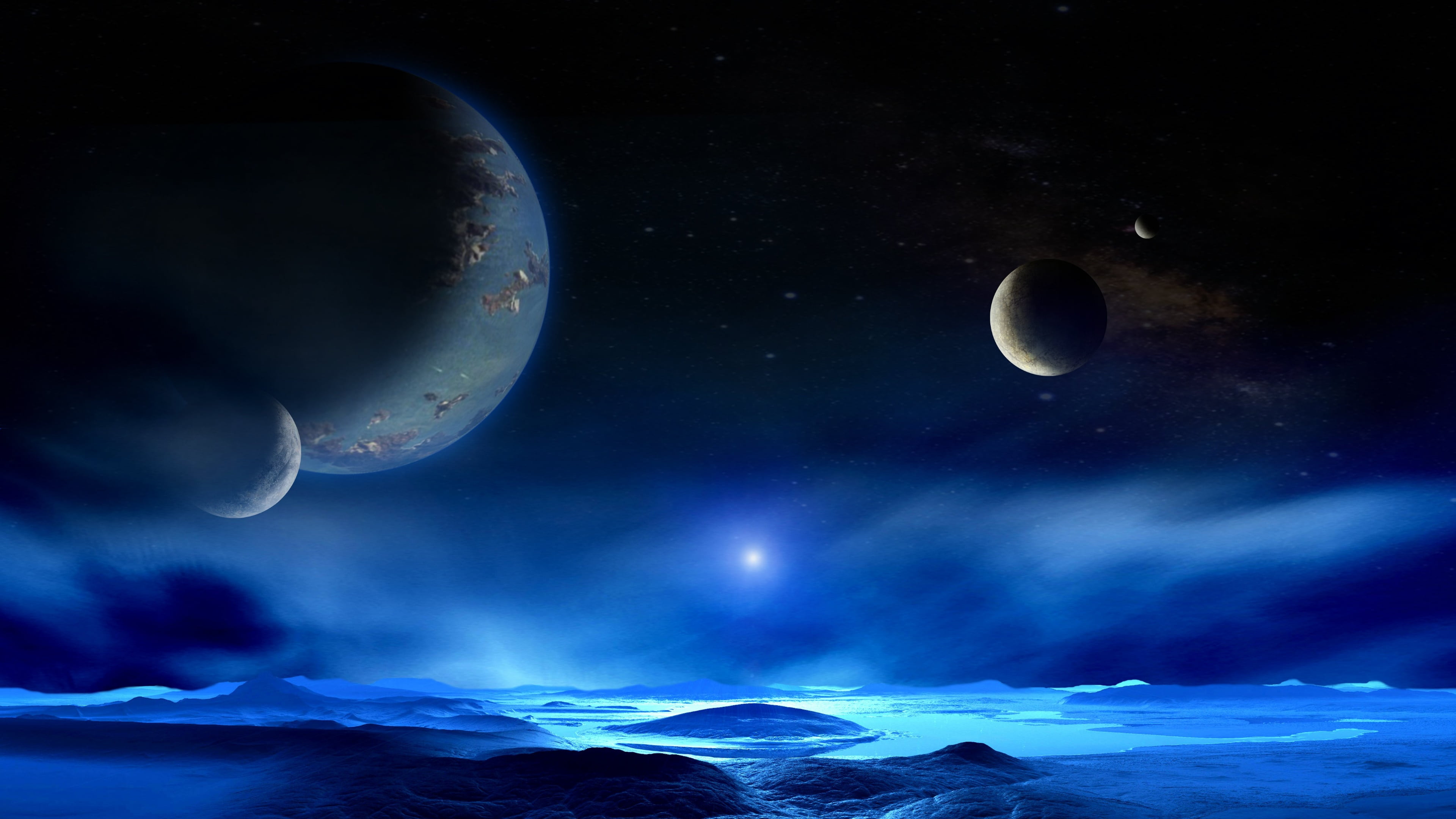 Free download | HD wallpaper: Sci Fi, Landscape, Blue, Planet, Space ...