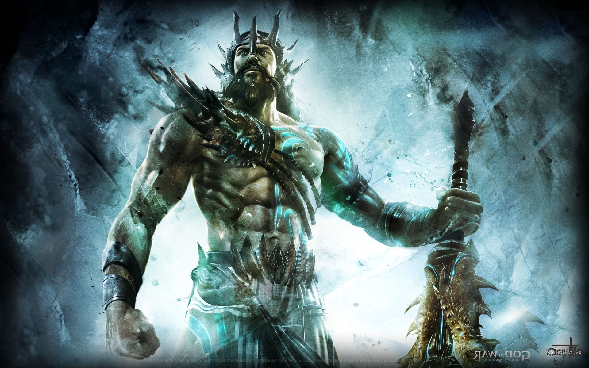 god of war, mythology, Poseidon, video games, sculpture, statue