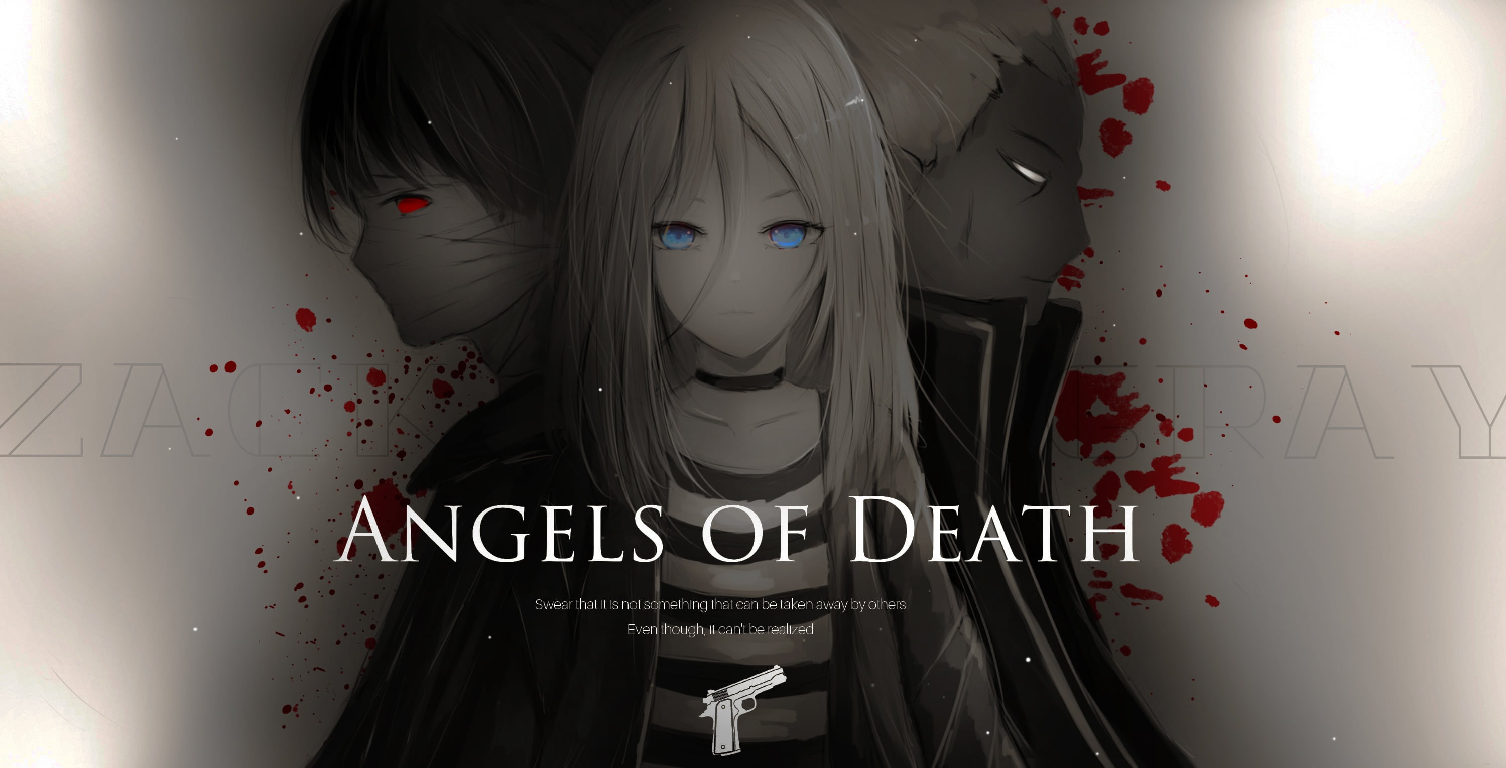 Anime, Angels Of Death, Abraham Gray, Rachel Gardner, Zack (Angels Of Death)