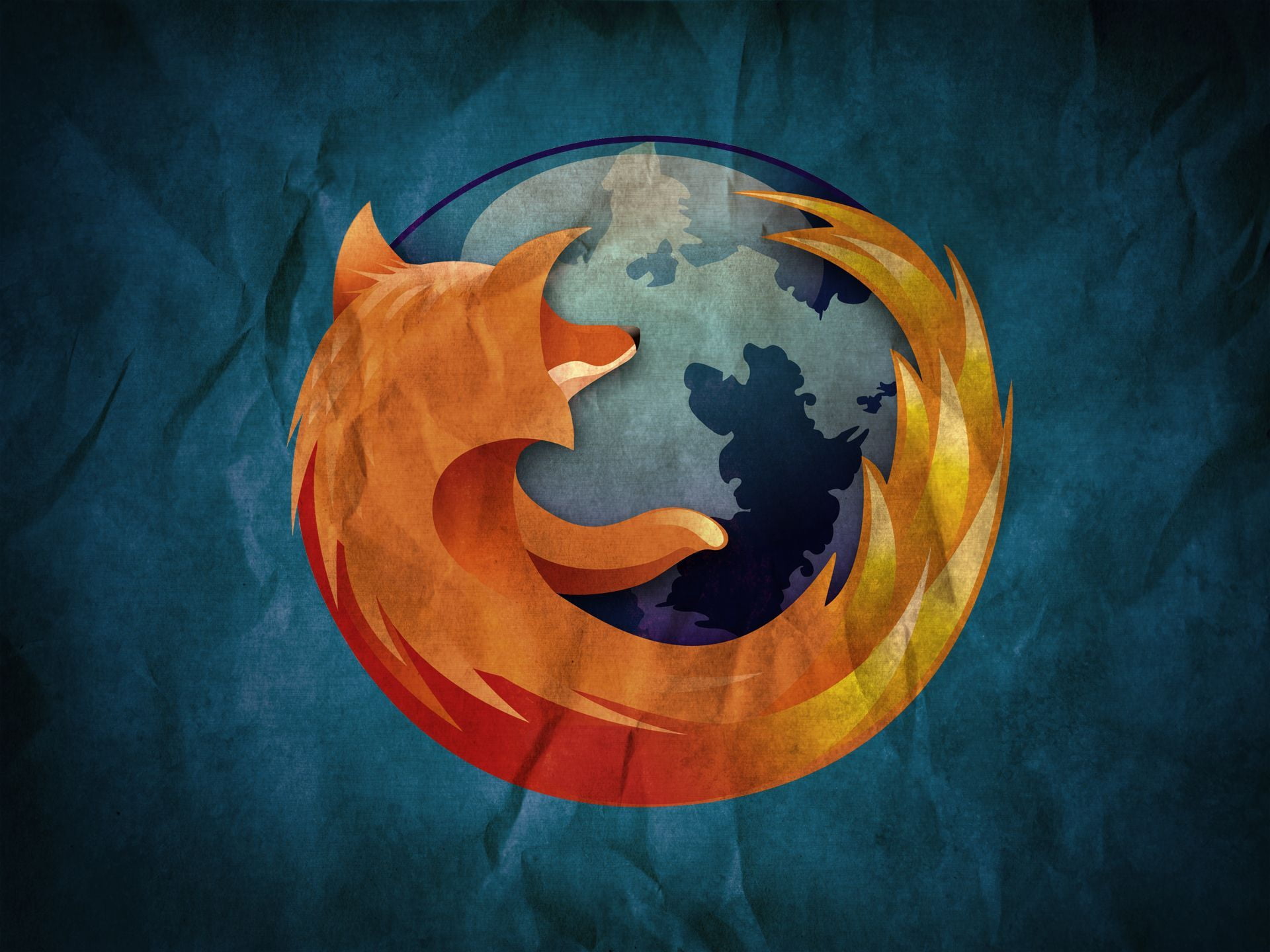 Mozilla Firefox logo, background, planet, space, blue, indoors