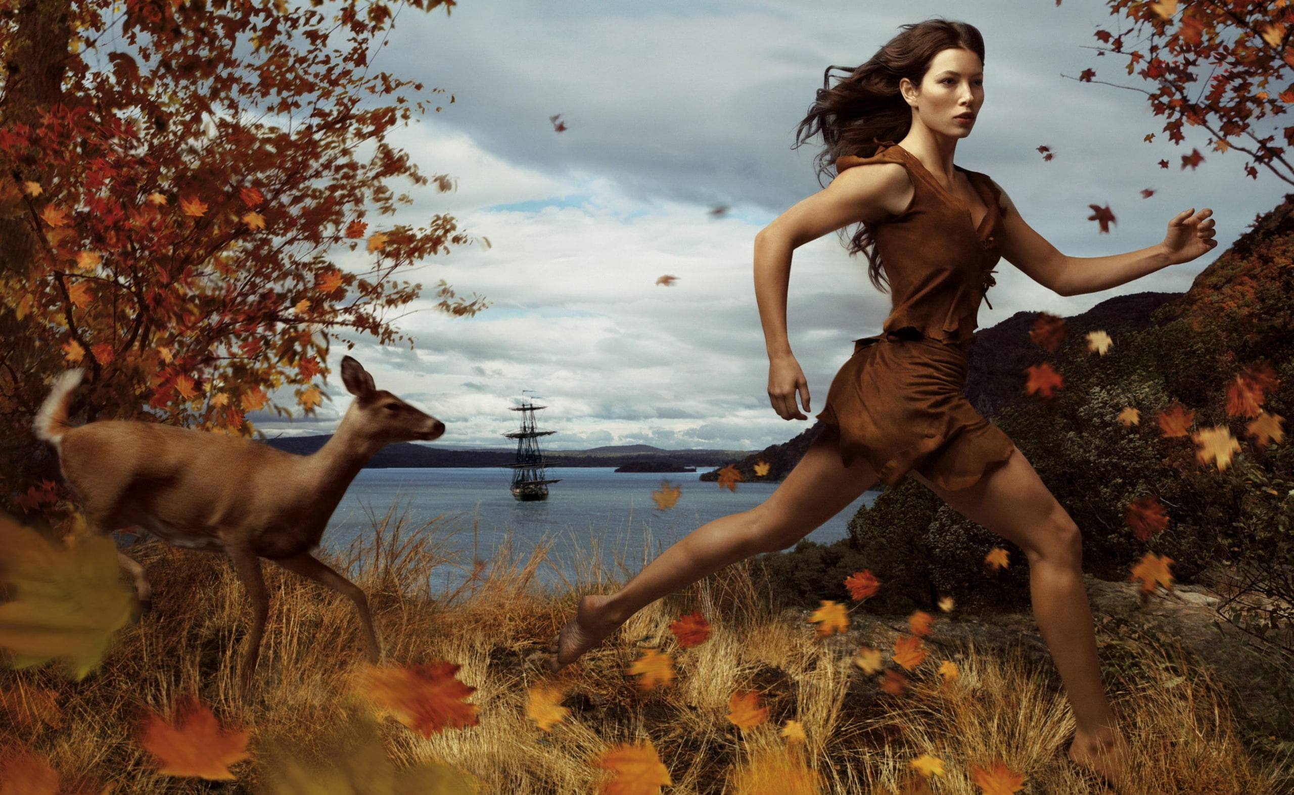 Jessica Biel As Pocahontas   Where Dreams Run..., women's black top