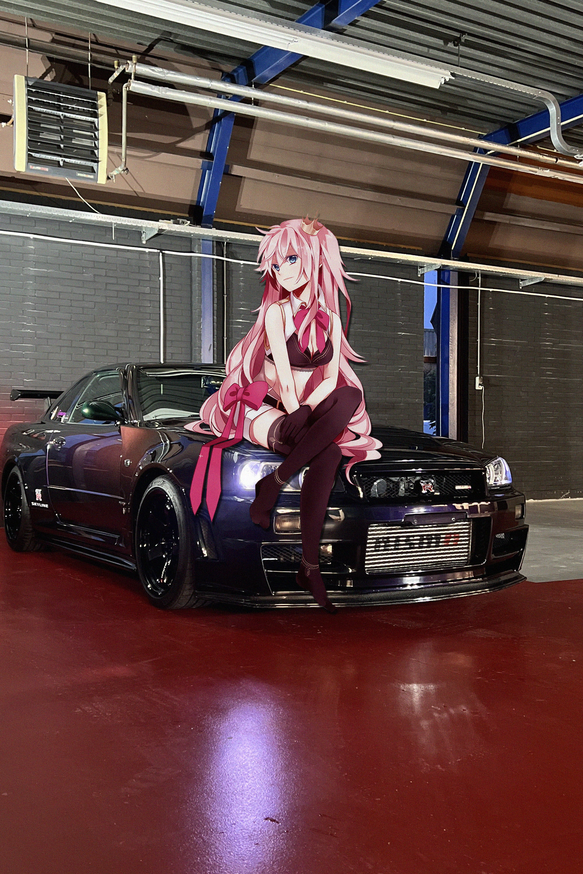 Free download | HD wallpaper: Nissan Skyline R34, anime girls, Japanese