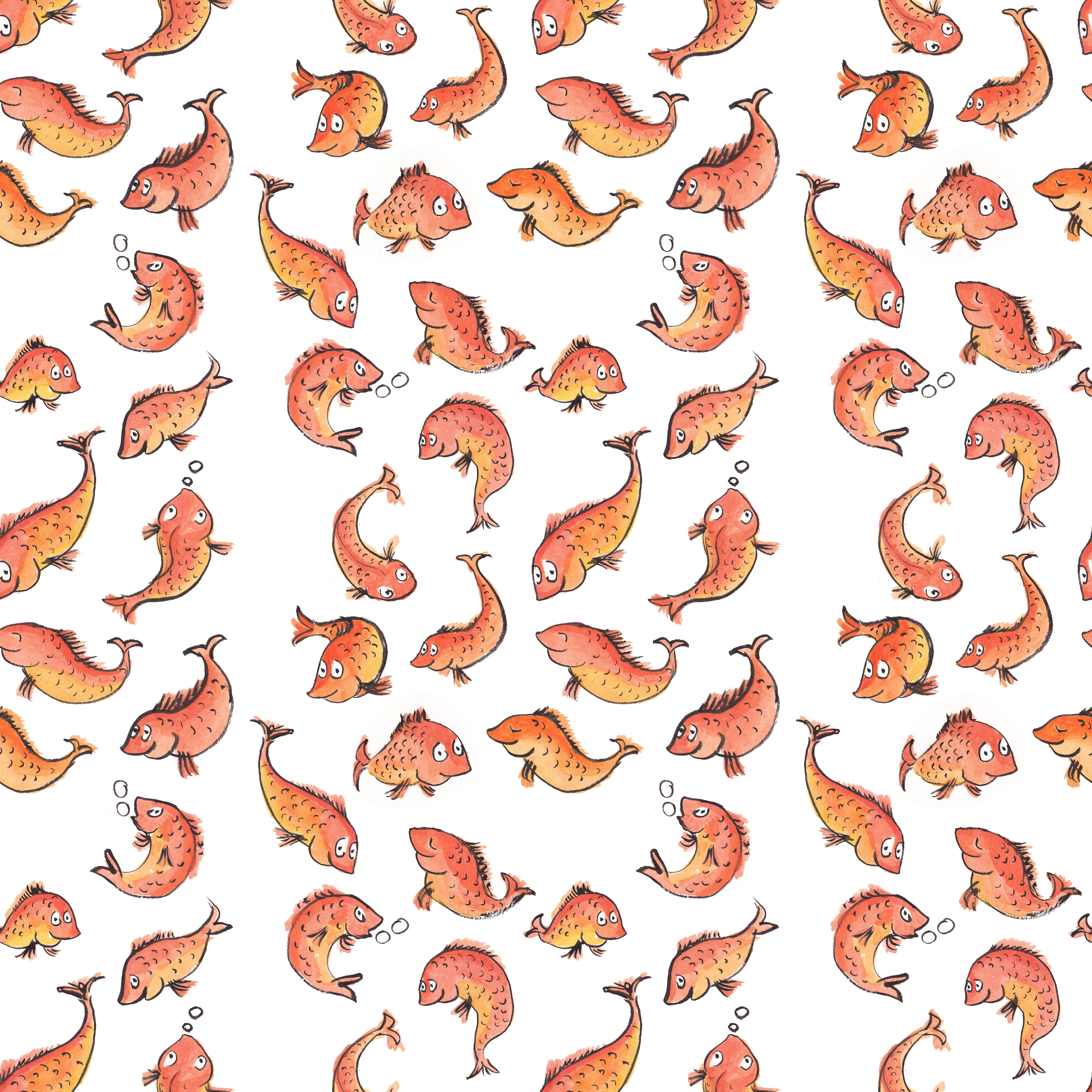 Fish, Pattern, Simple, White Background