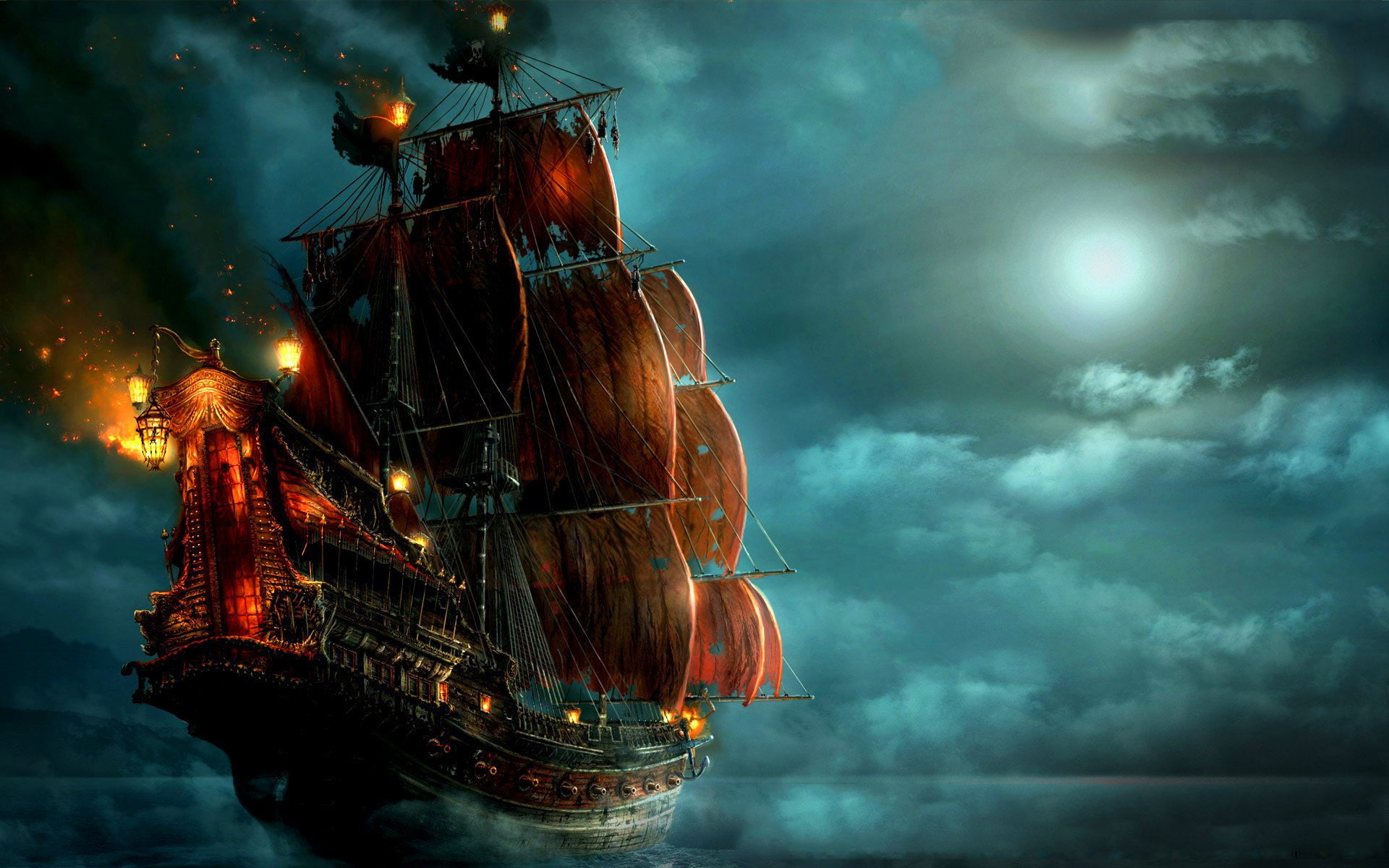 brown pirate ship digital wallpaper, Pirates Of The Caribbean