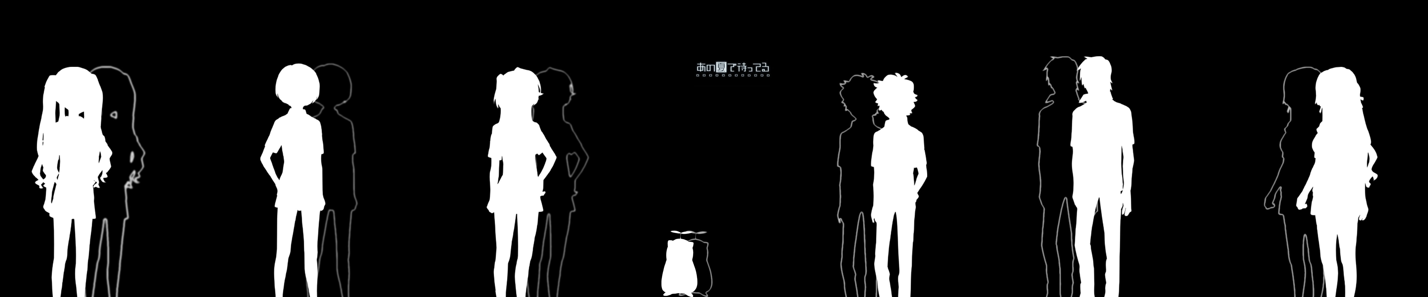 people silhouette, anime, Ano Natsu de Matteru, Kirishima Kaito