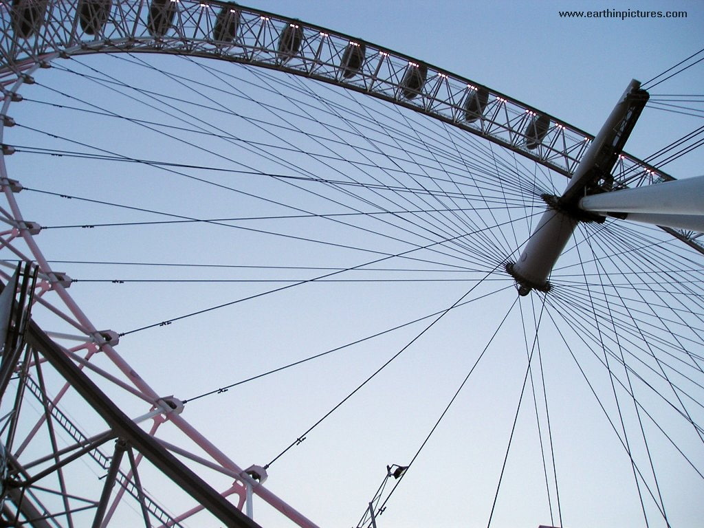 abstract air-conditioned London Eye Bottom View Architecture Monuments HD Art