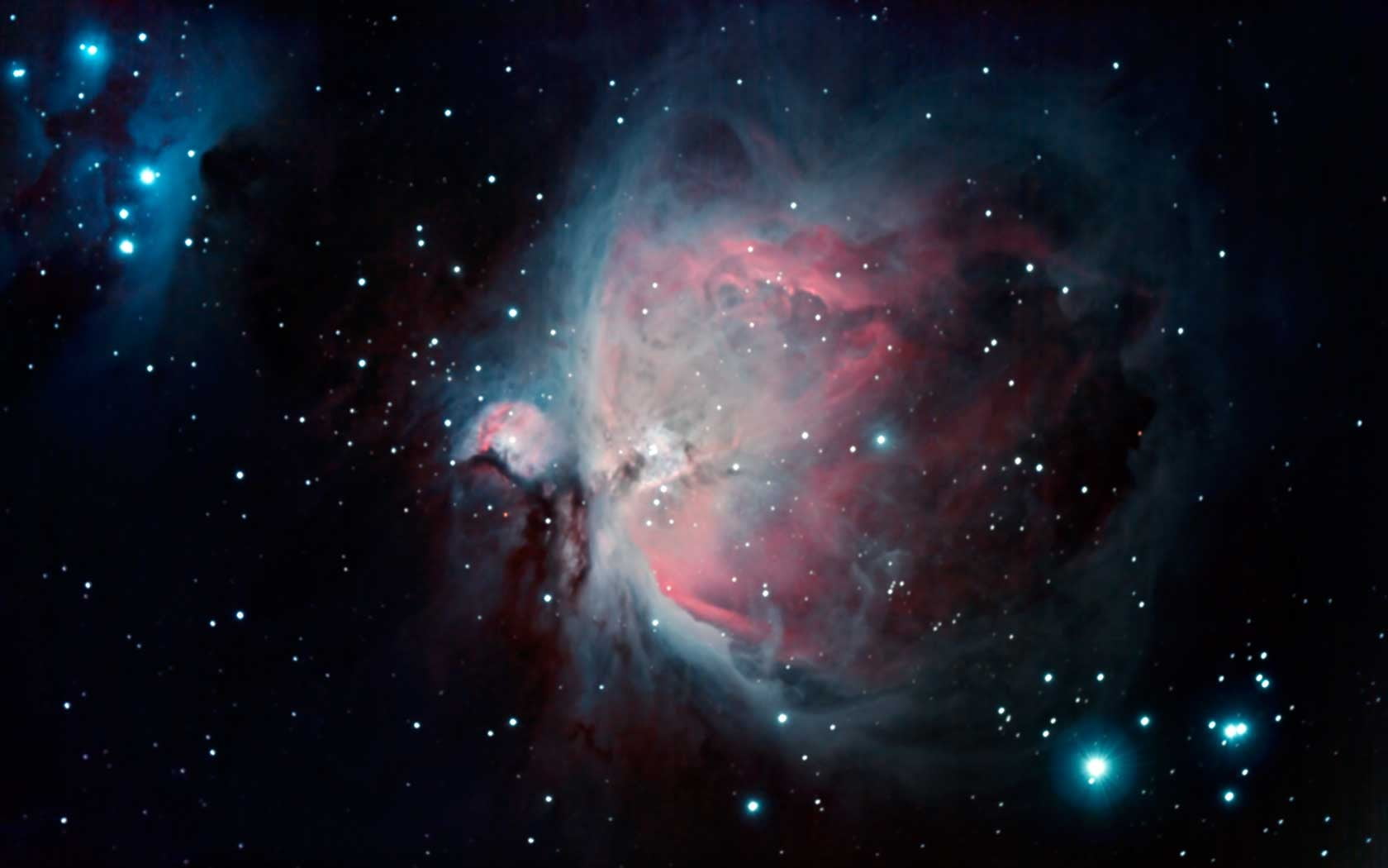 red, blue, and black galaxy digital wallpaper, space, Great Orion Nebula