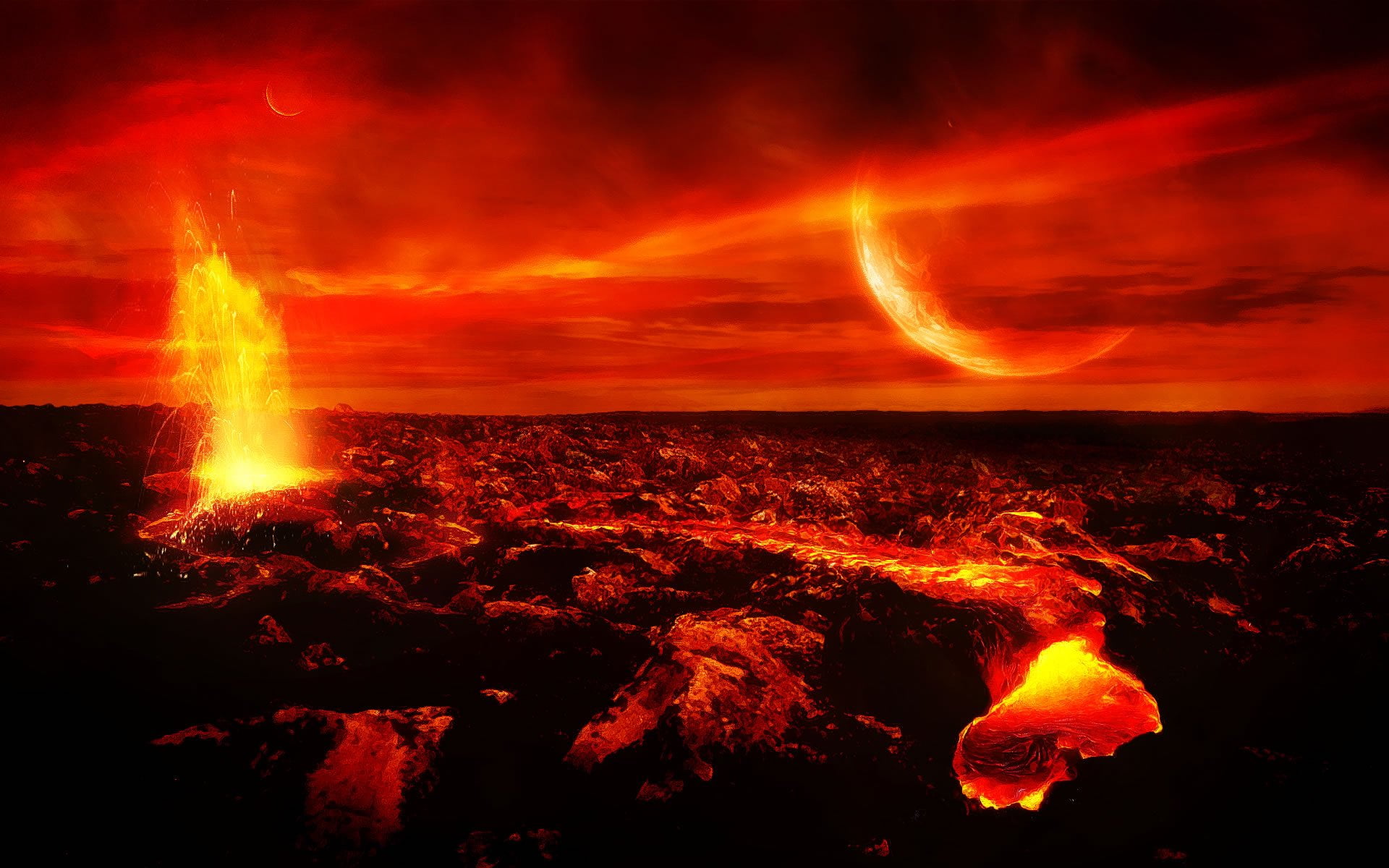 Free Download Hd Wallpaper Volcano Eruption Wallpaper Sci Fi