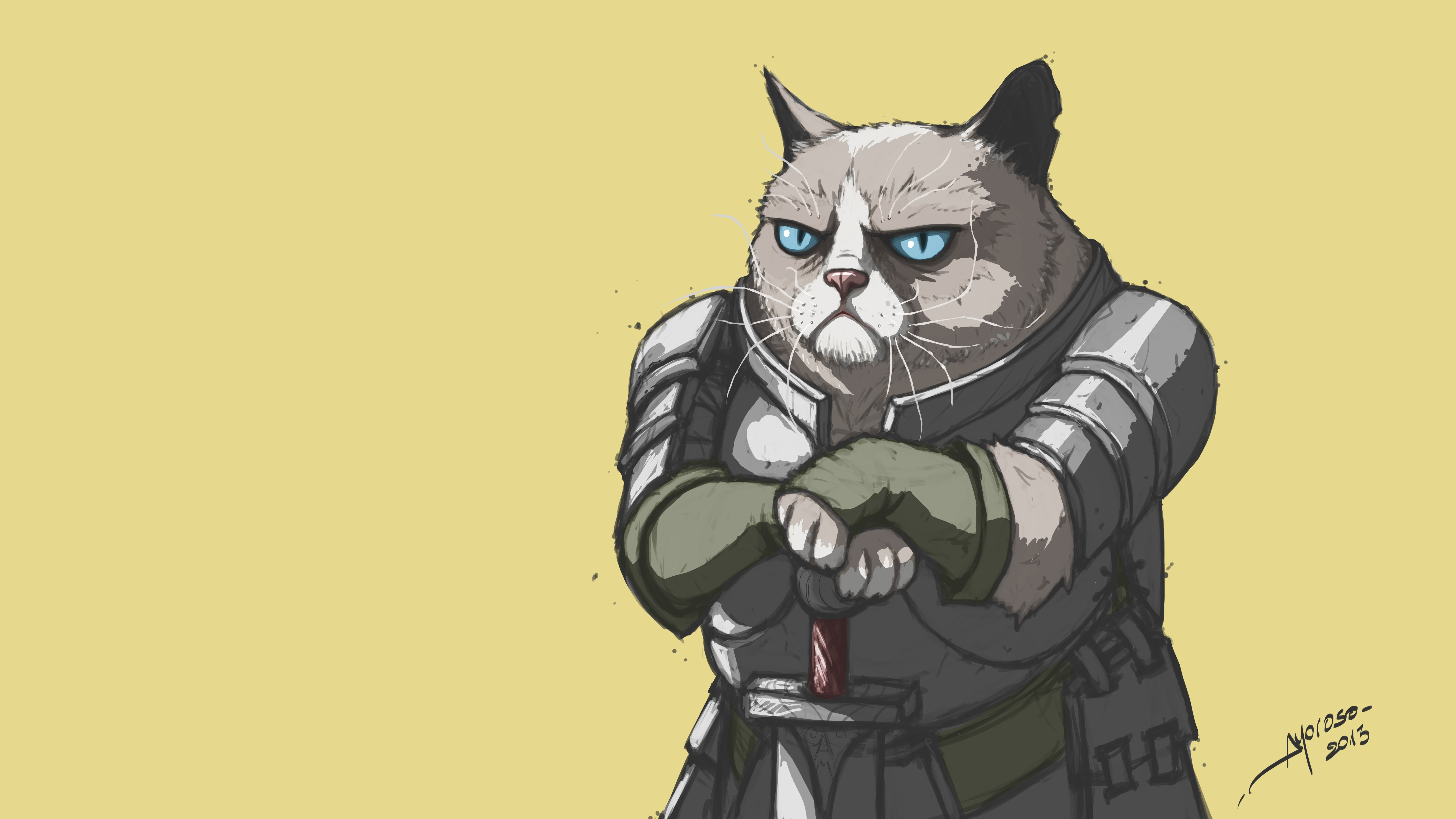 Grumpy Cat, Ned Stark, cartoon, artwork, fantasy art, mammal