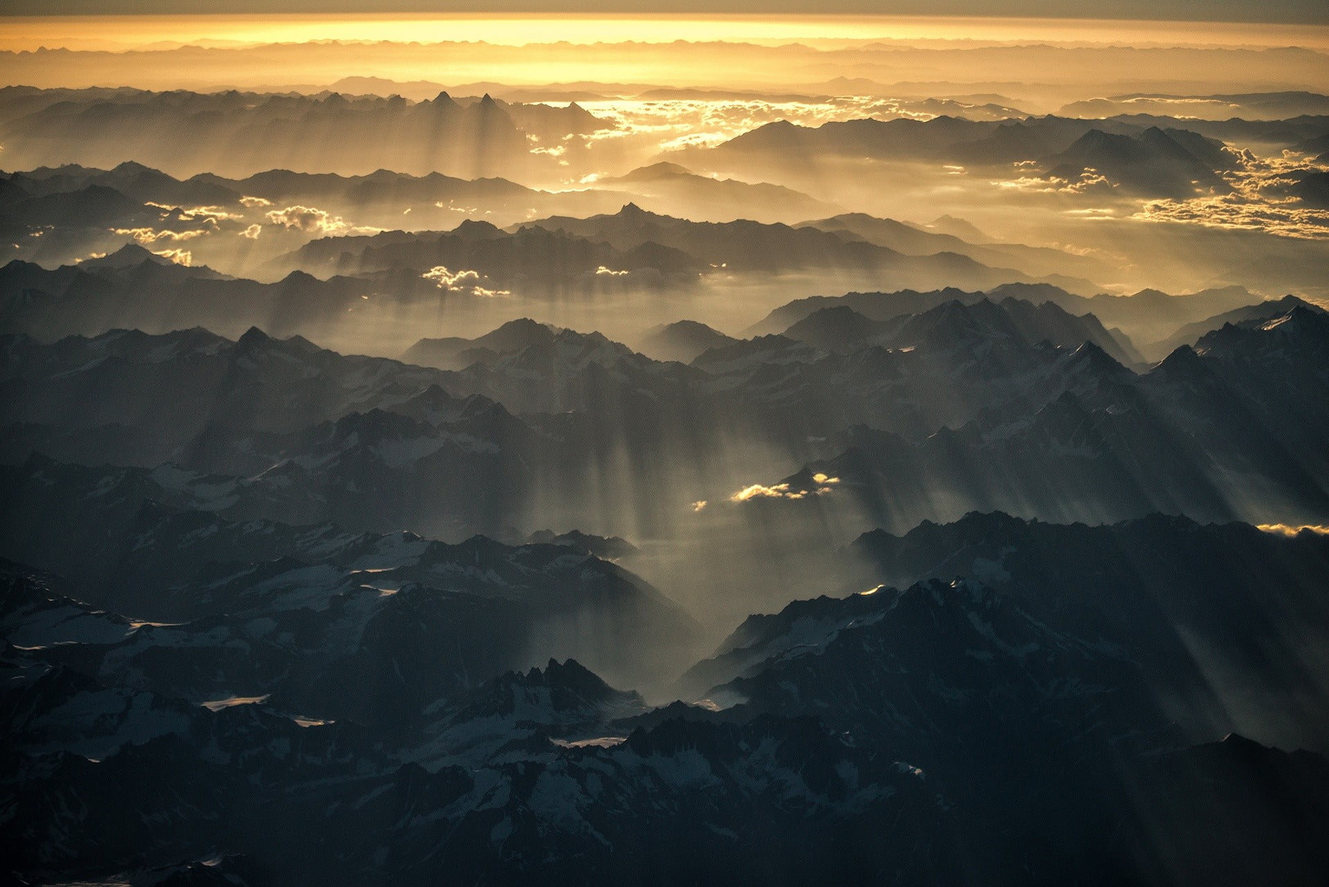 aerial photography of mountains during daytime, landscape, sunlight