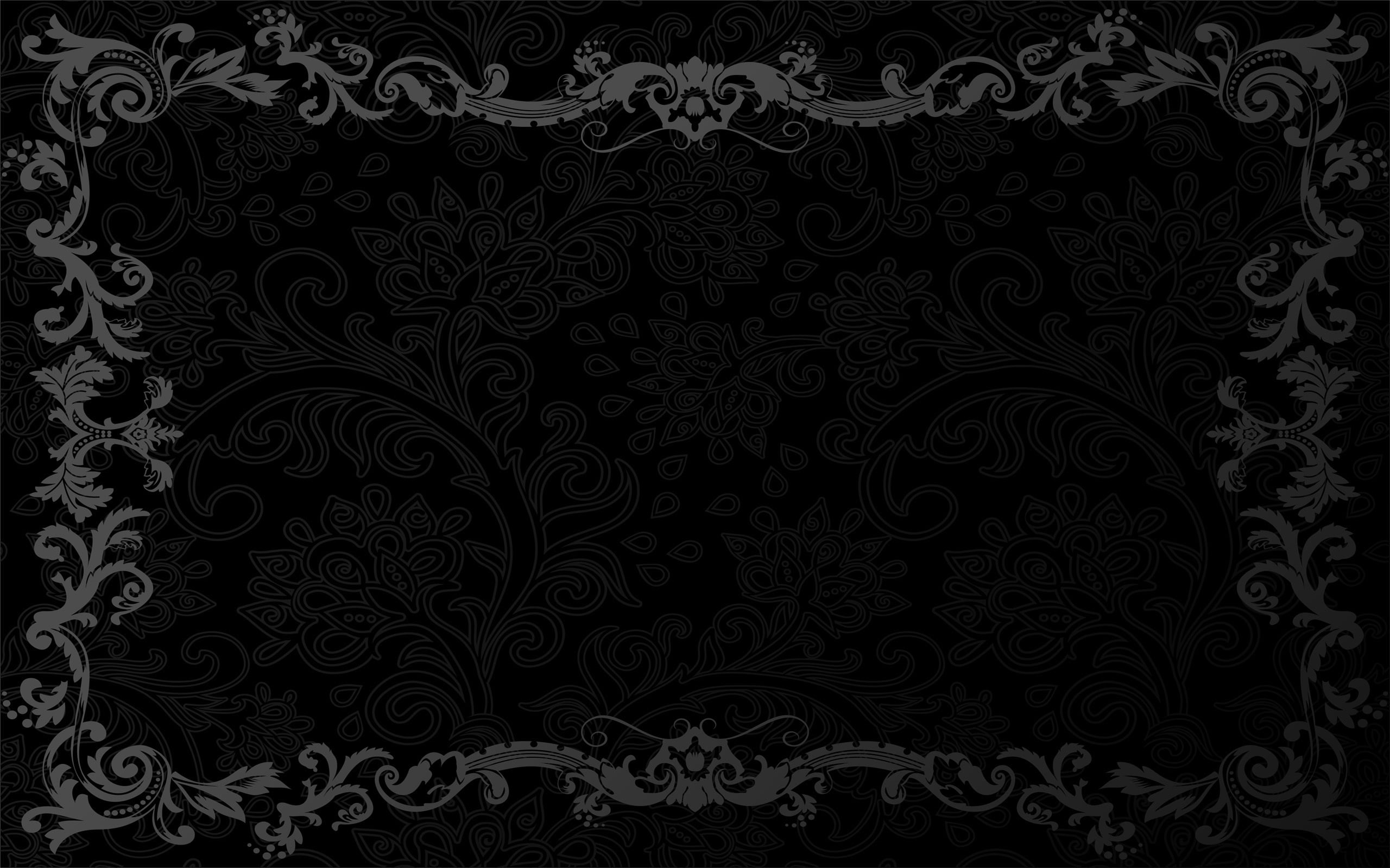 gray filigree wallpaper, retro, pattern, vector, dark, black