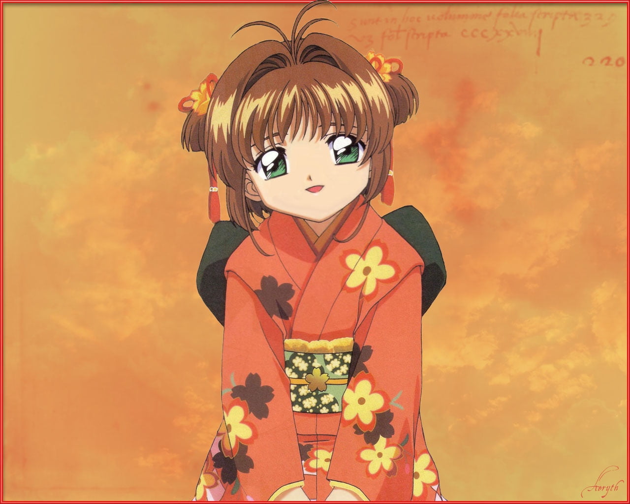 female anime wallpaper, girl, cutet, kimono, smiling, women, japan