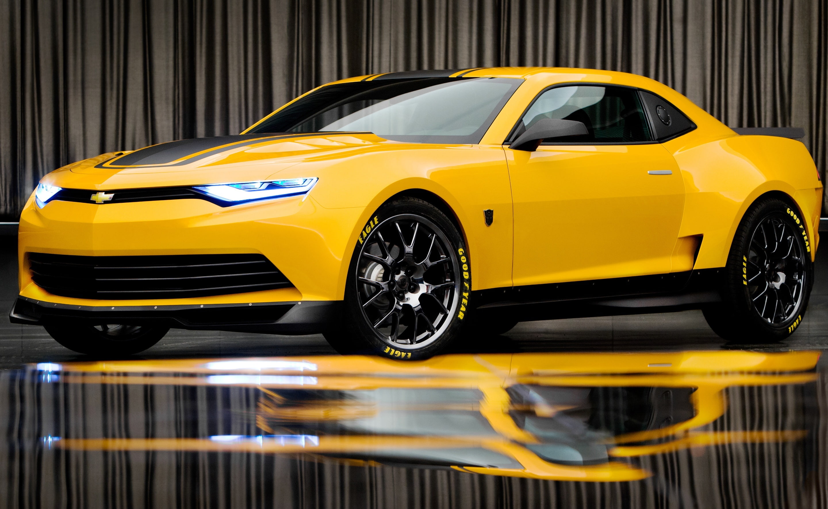 2014 Bumblebee Concept, yellow Chevrolet Camaro coupe, Cars, transformers