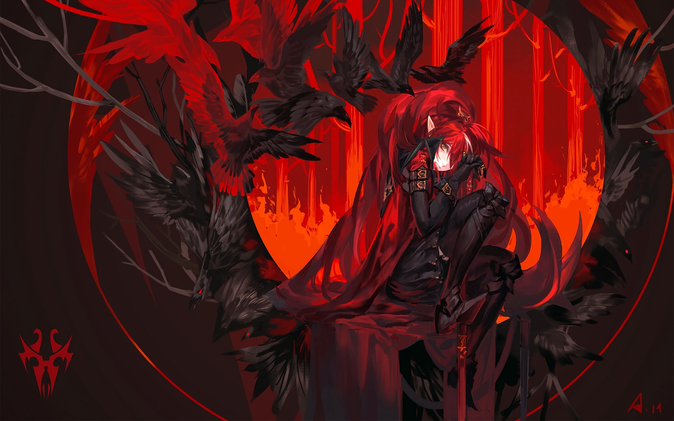 pixiv fantasia fallen kings, red, nature, no people, indoors