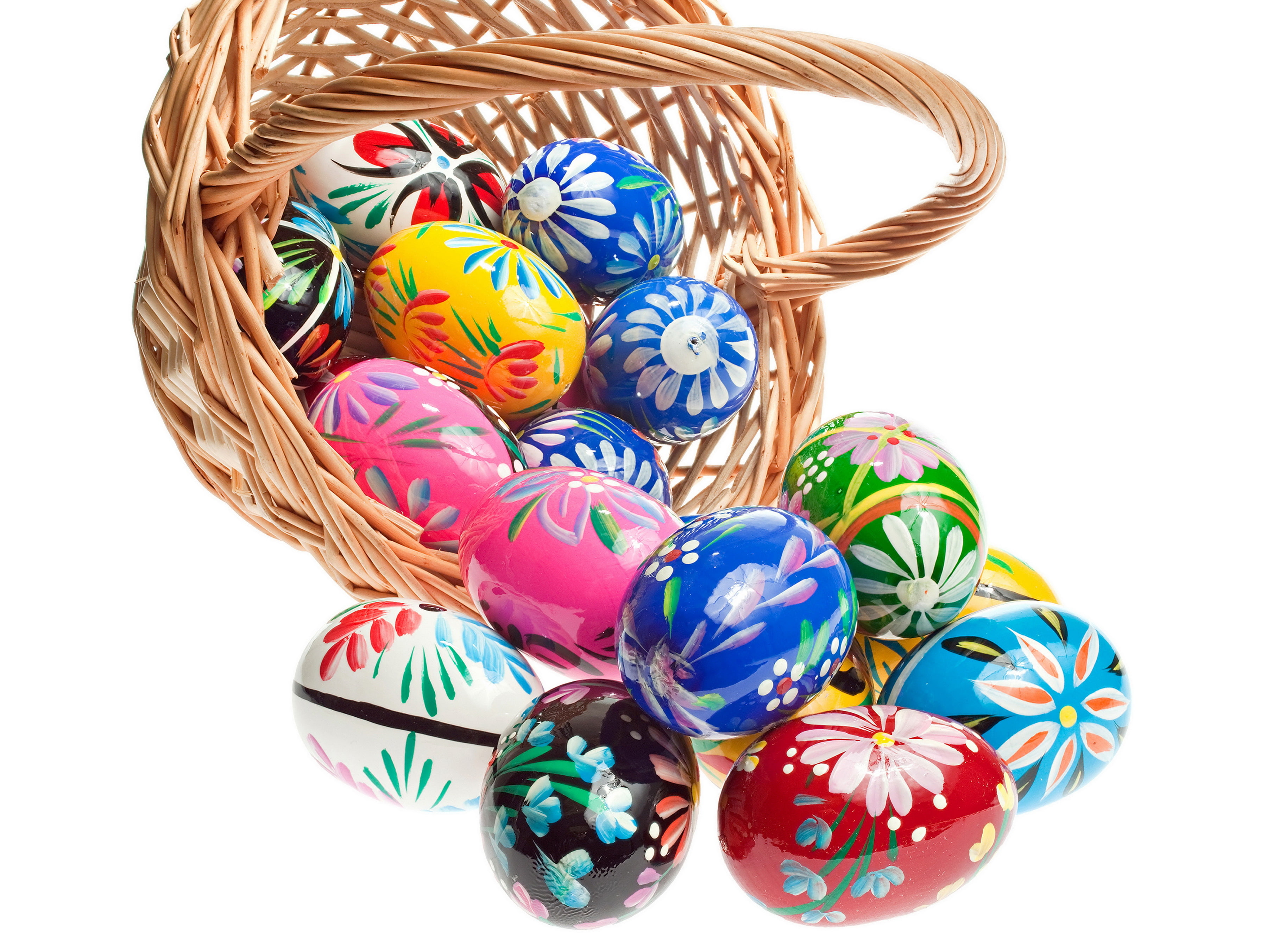 basket, eggs, Easter