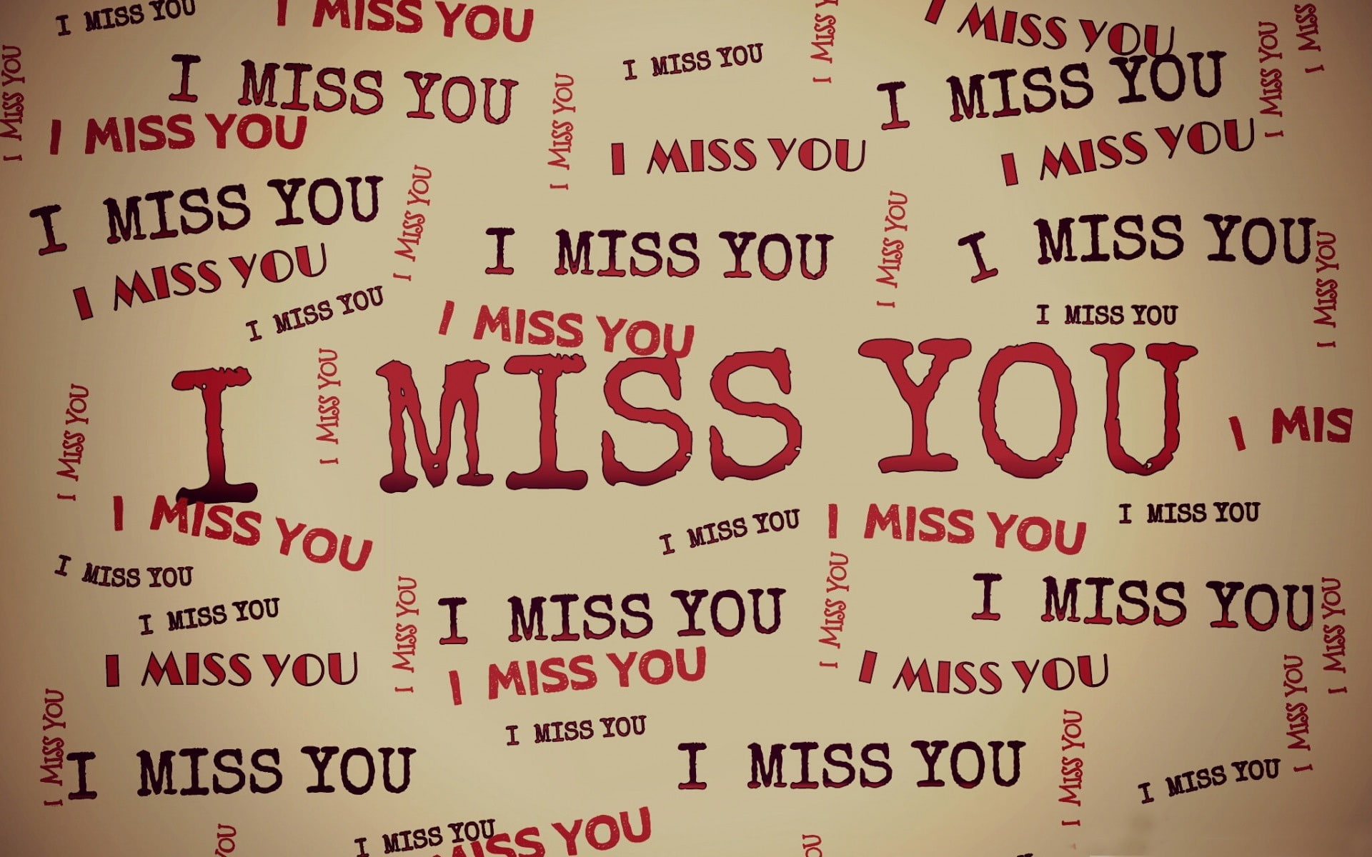 i miss you-High quality wallpaper, beige paper with i miss you print text