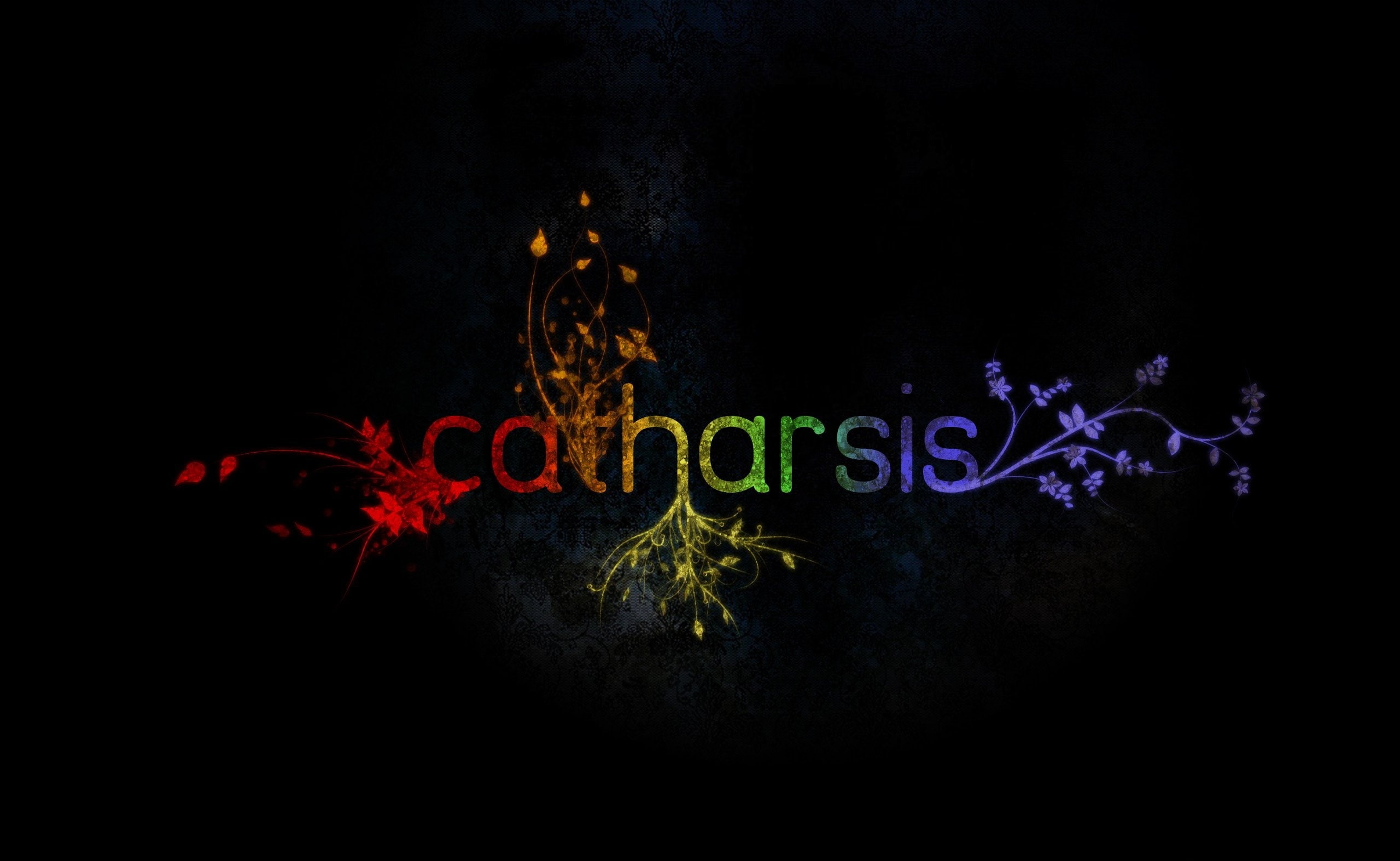 Catharsis, Catharsis logo, Artistic, Typography, black background