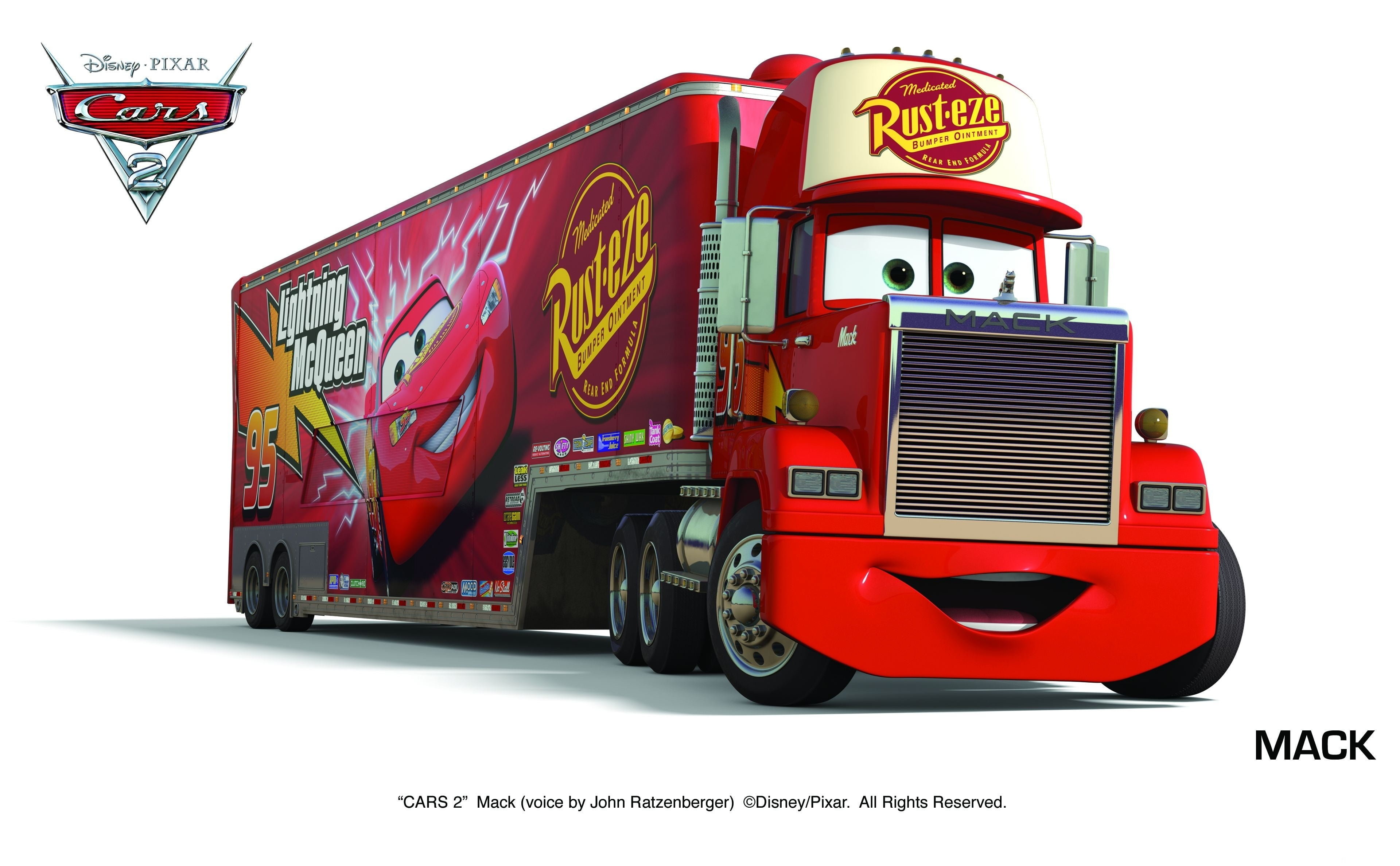 Mack from Cars, pixar, cars 2, transportation, truck, freight Transportation