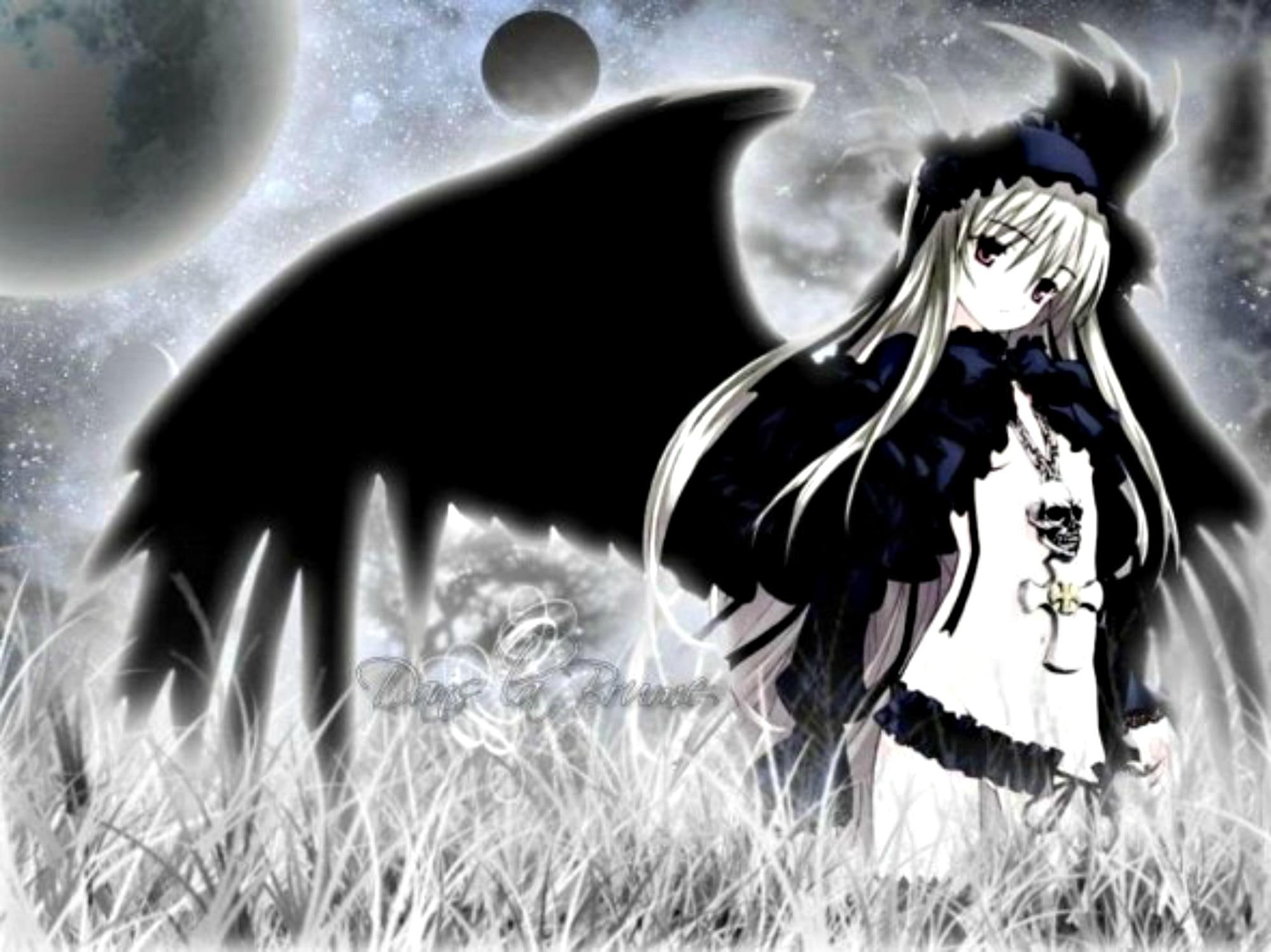 Dark Angel -anime Girl, dark agnel, 3d and abstract