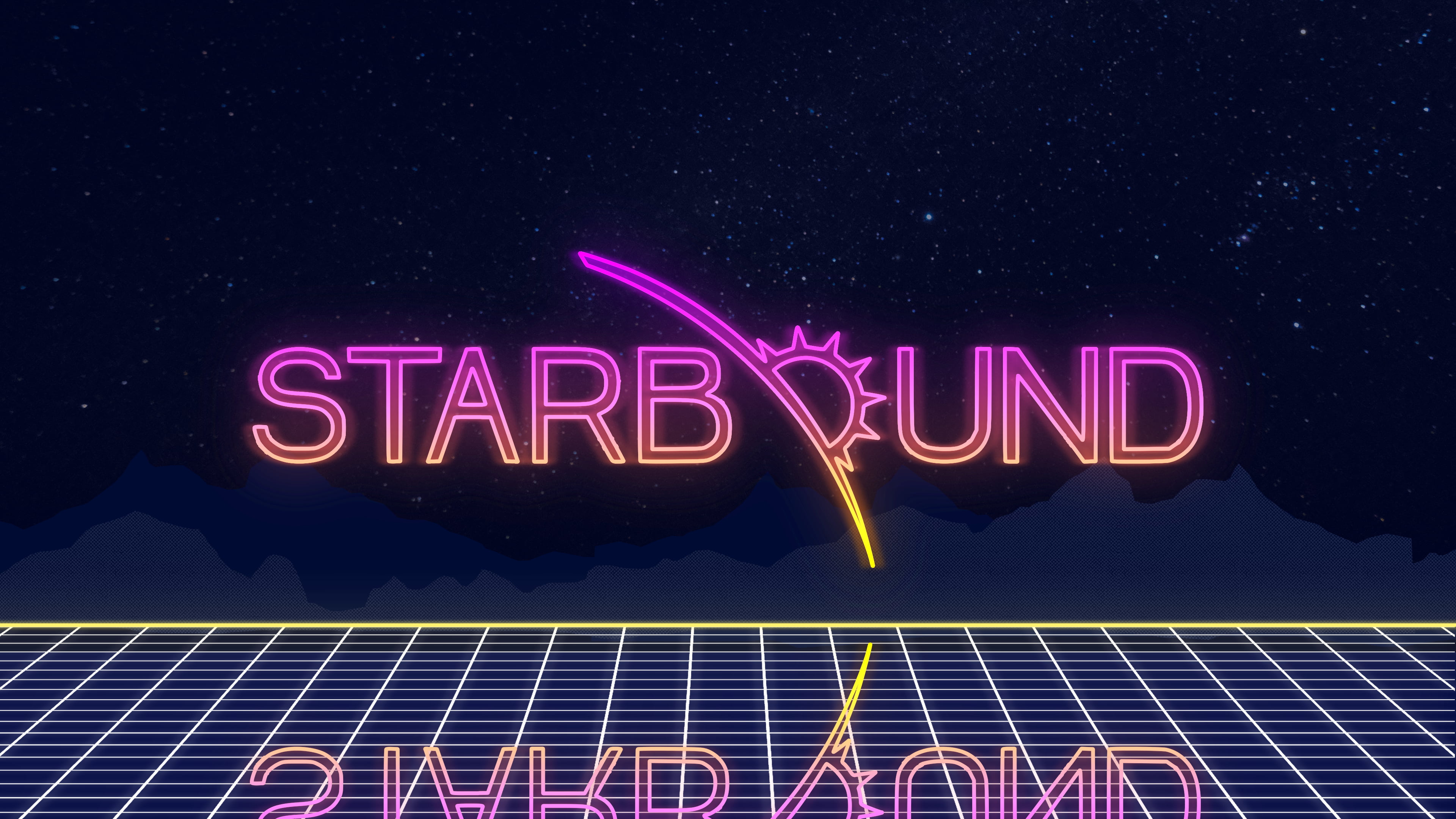 Starbound, neon, OutRun