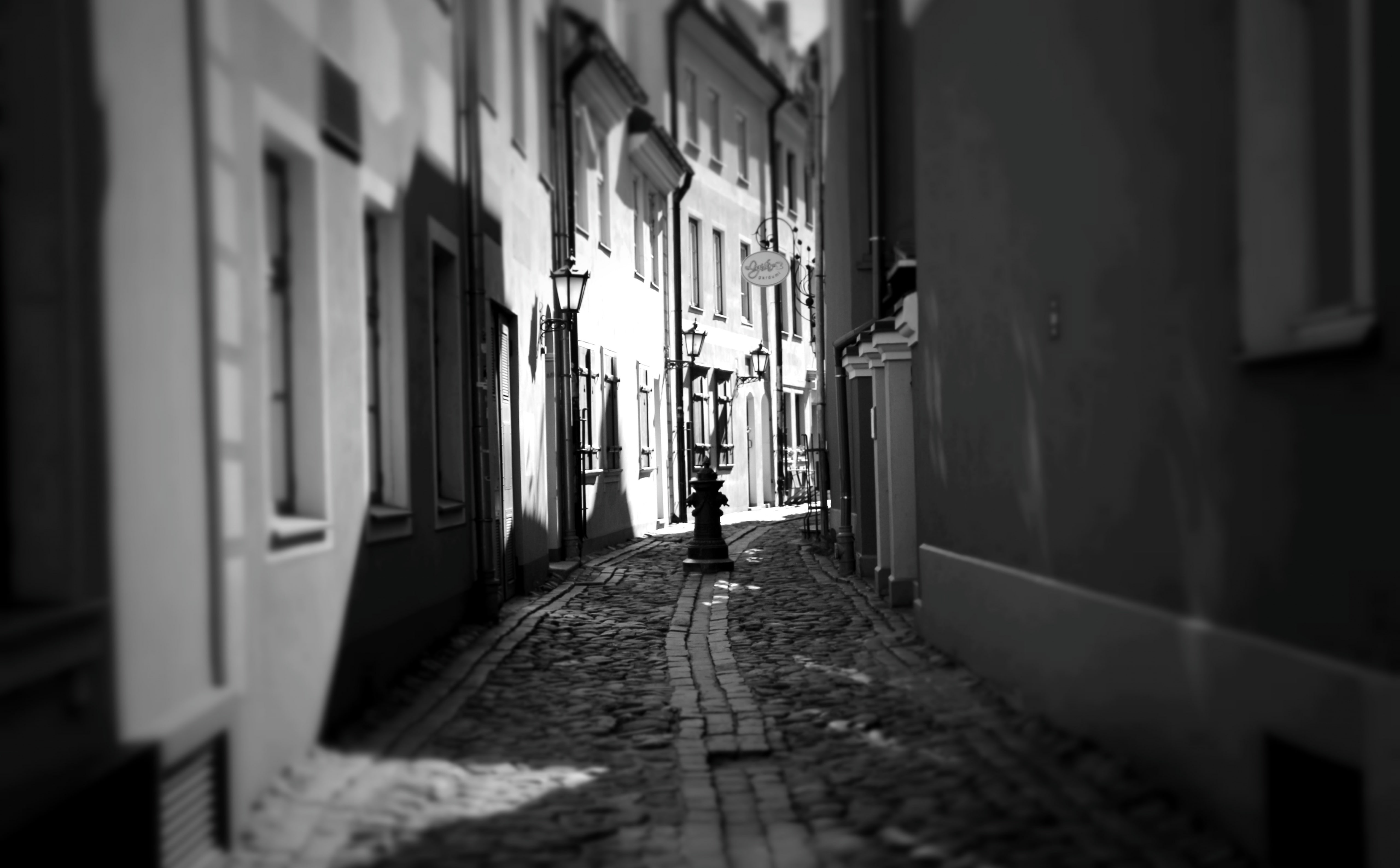 Riga Street, Black and White, architecture, building exterior