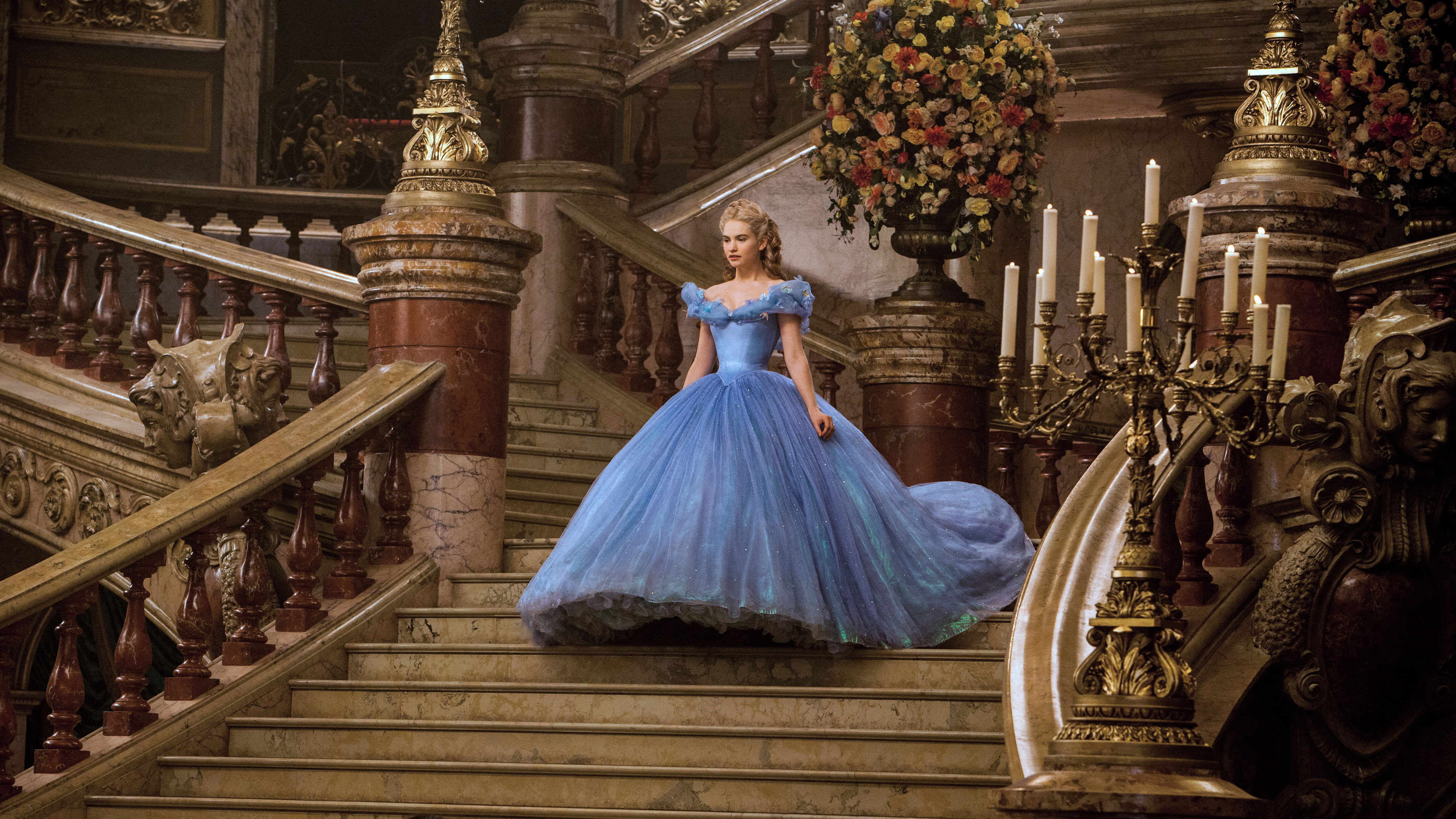 Cinderella, Lily James, Disney Princess, 4K