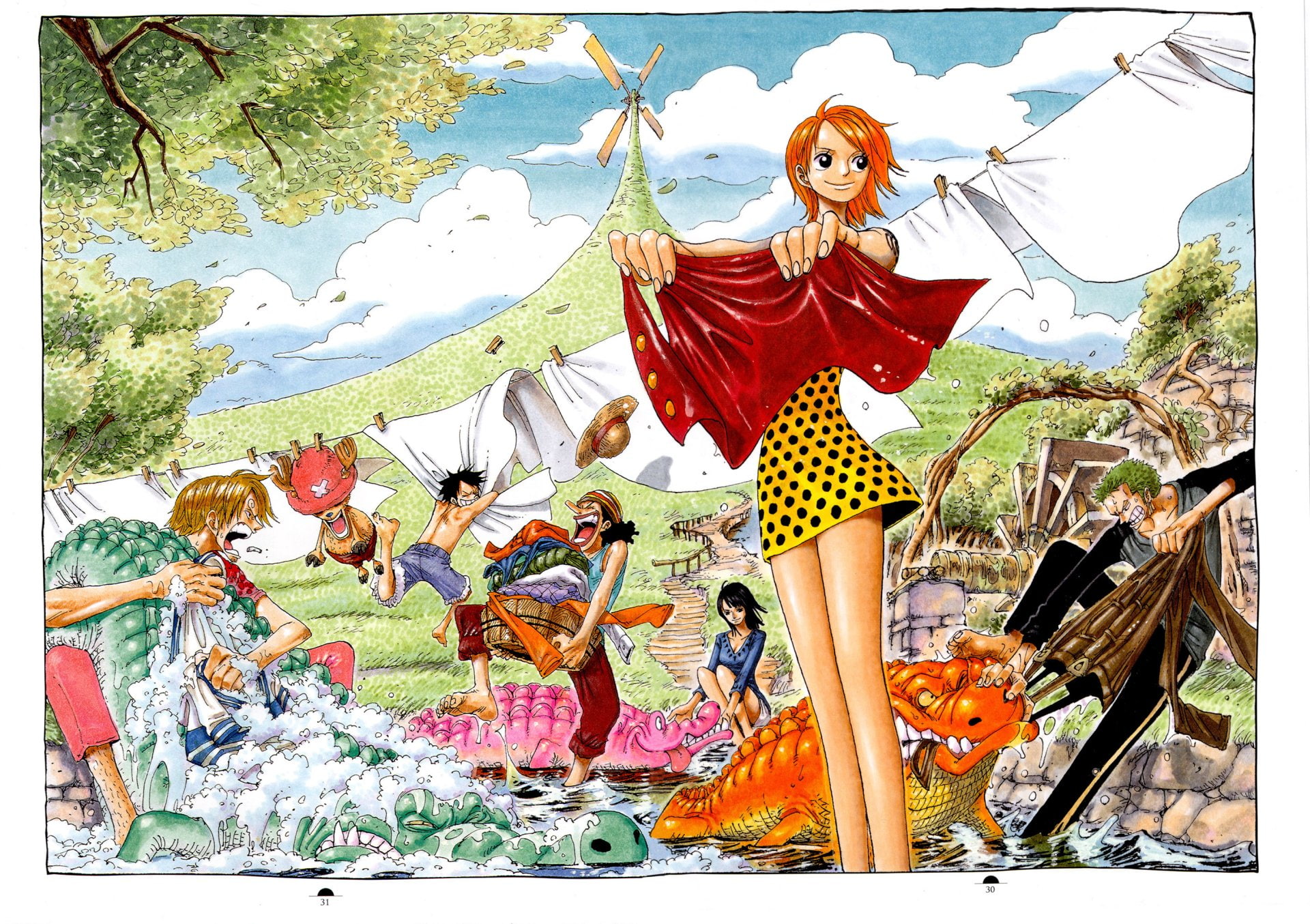 Anime, One Piece, Monkey D. Luffy, Nami (One Piece), Nico Robin
